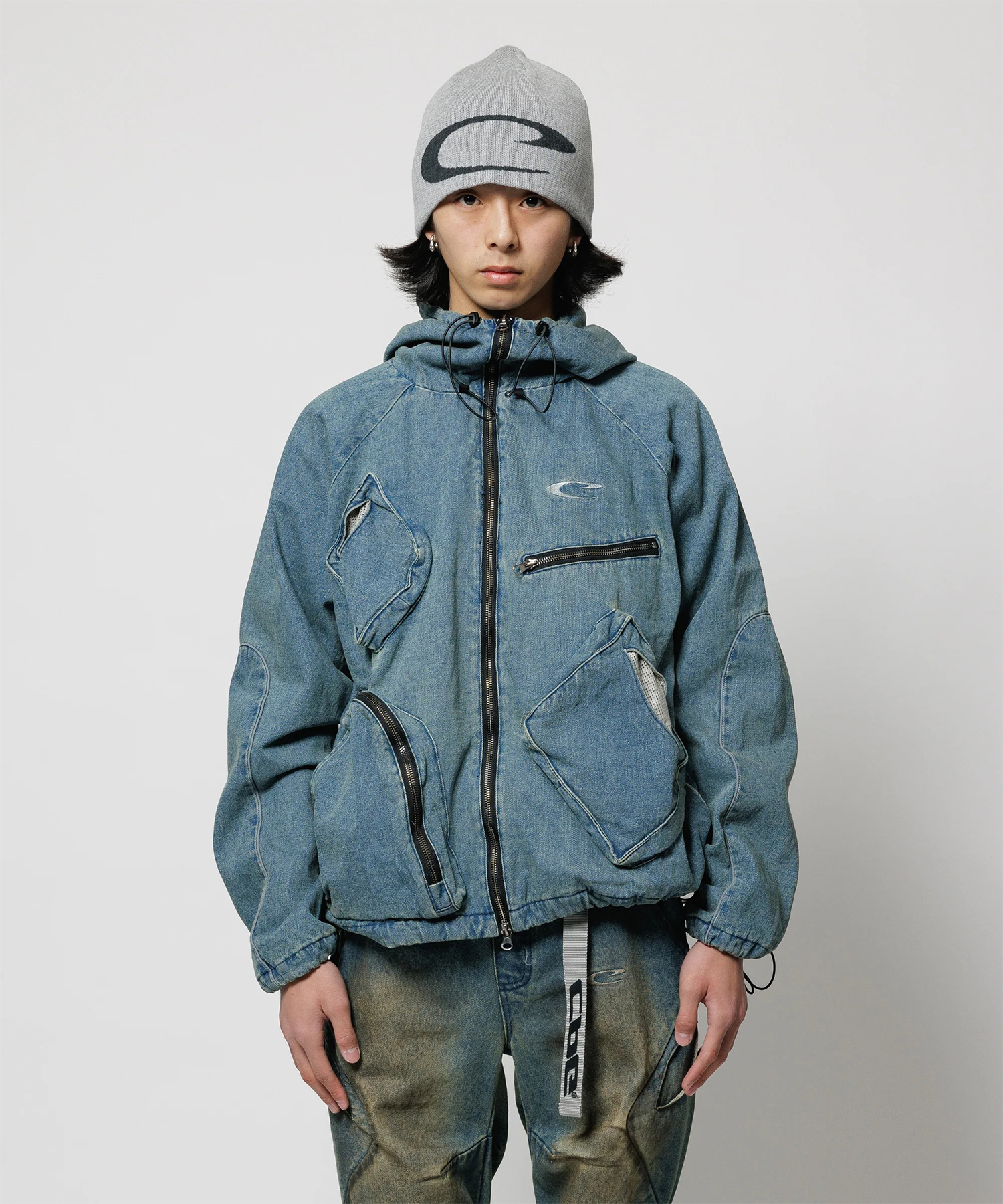 CPG RHOMBUS POCKET FADE DENIM JACKET