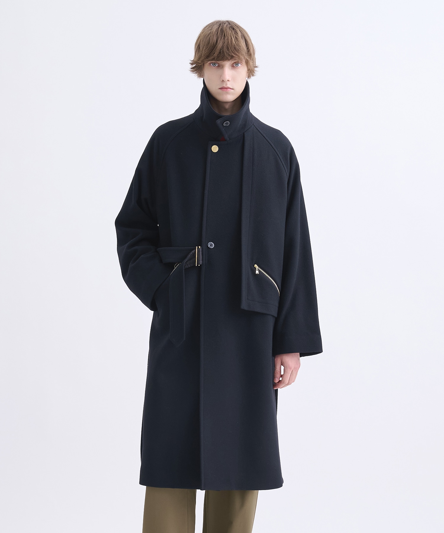 別注 Soutien Collar Tie Locken coat