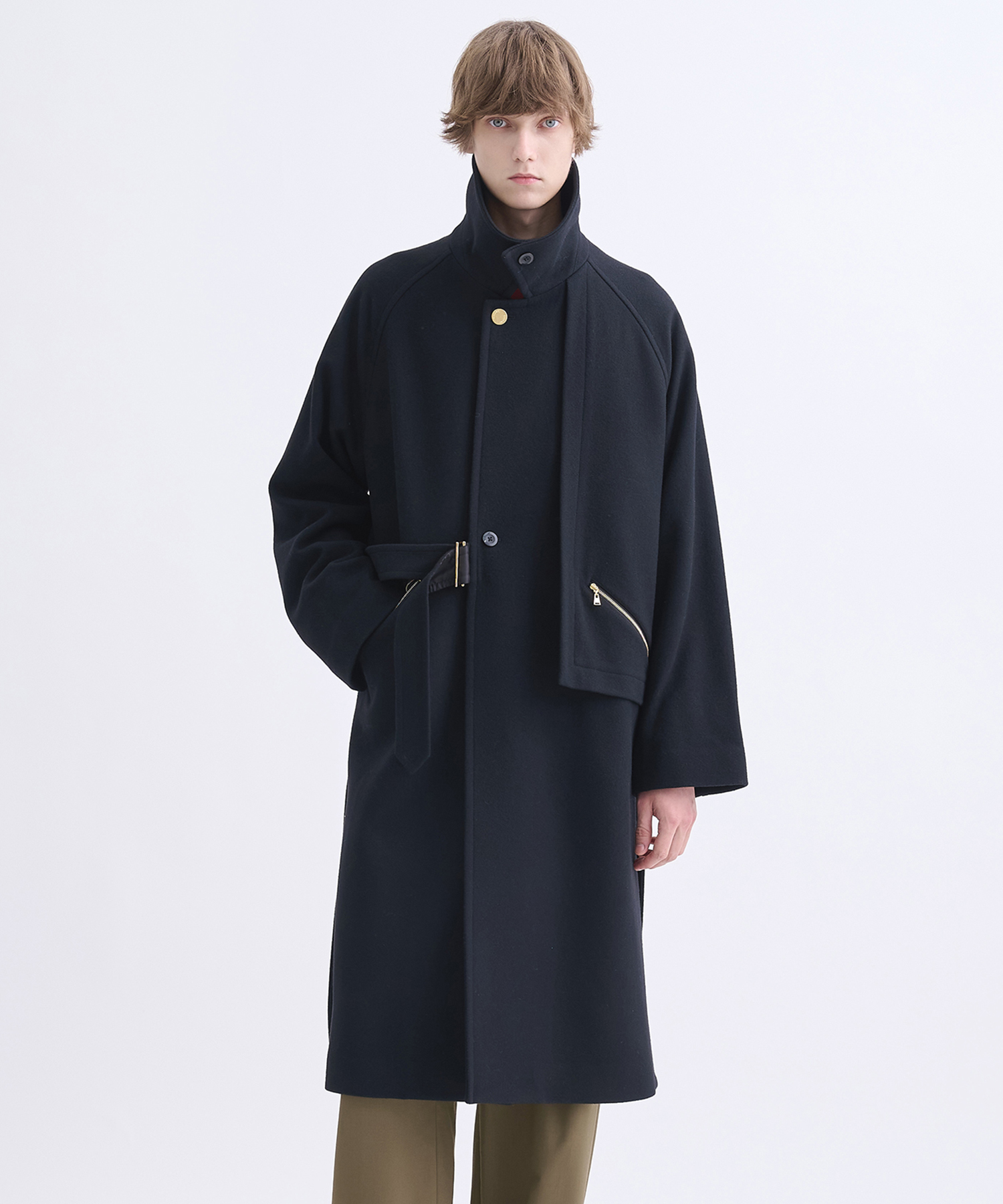 別注 Soutien Collar Tie Locken coat