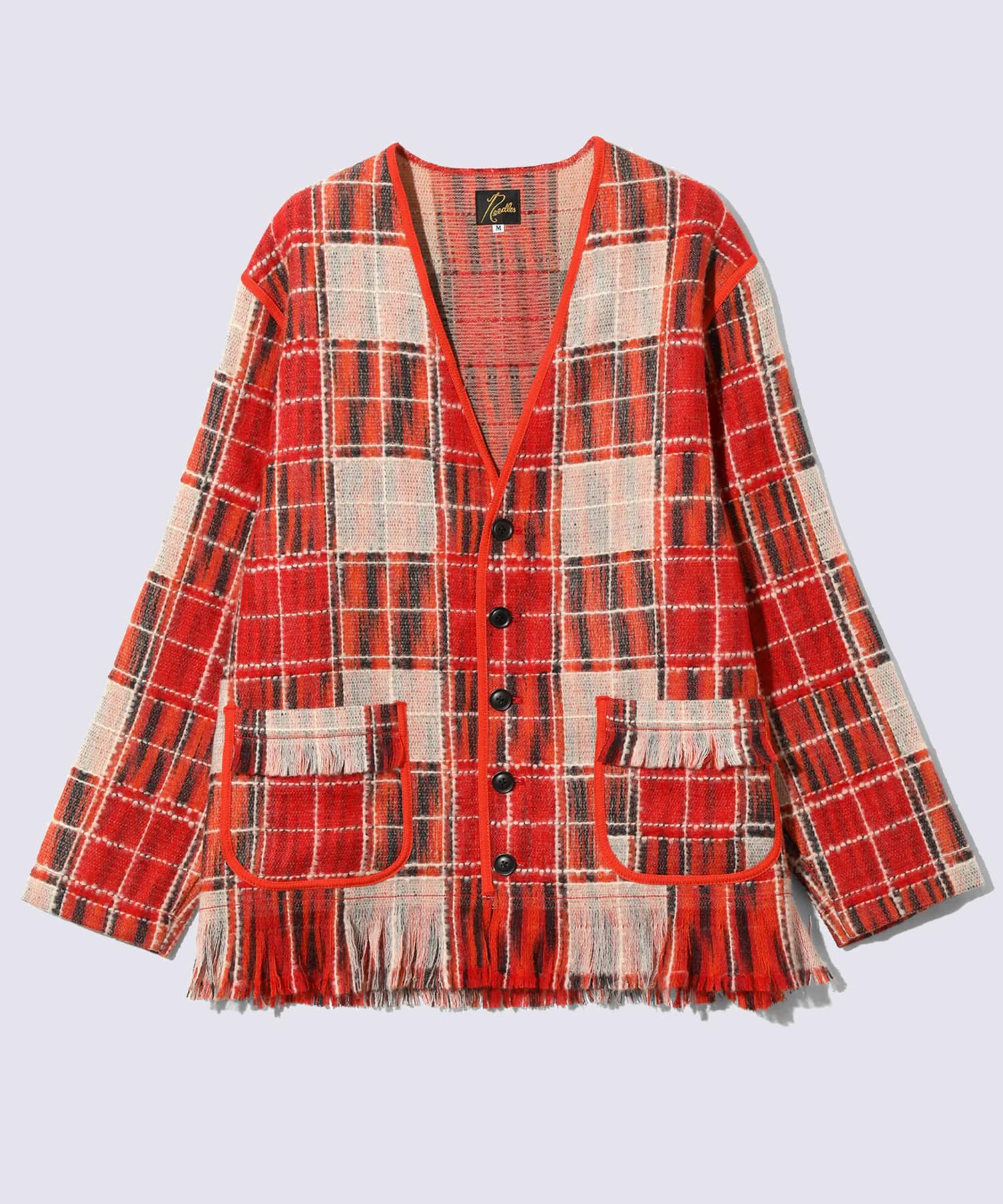 Fringe Cardigan - Wool Plaid