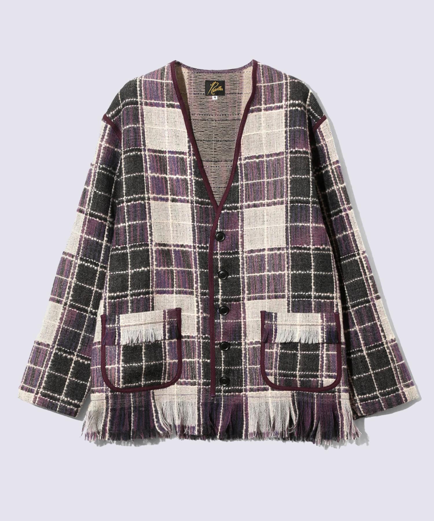 Fringe Cardigan - Wool Plaid