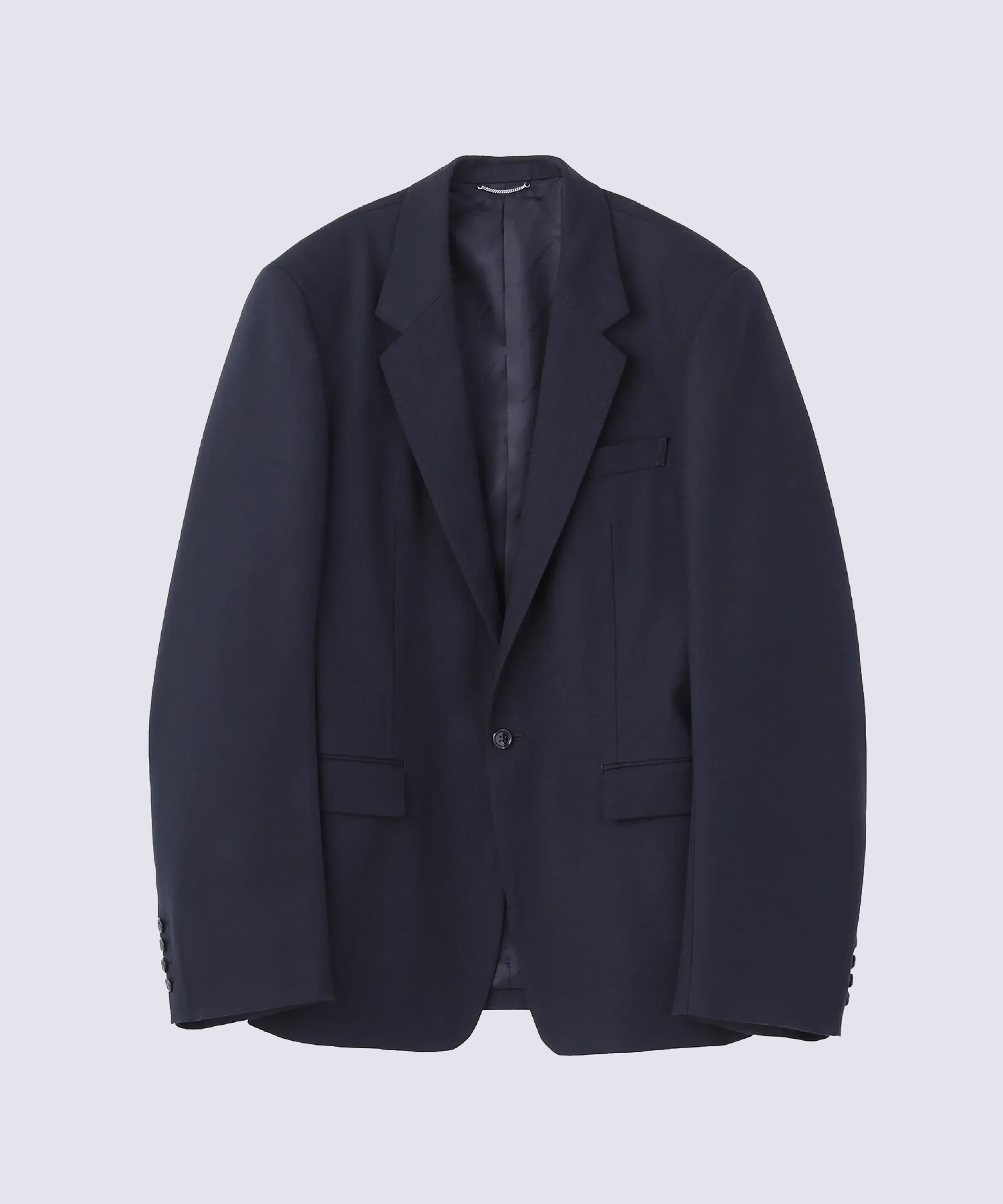 WOOL BARATHEA MASSIVE ROUNDED SLEEVE SINGLE BREASTED JACKET