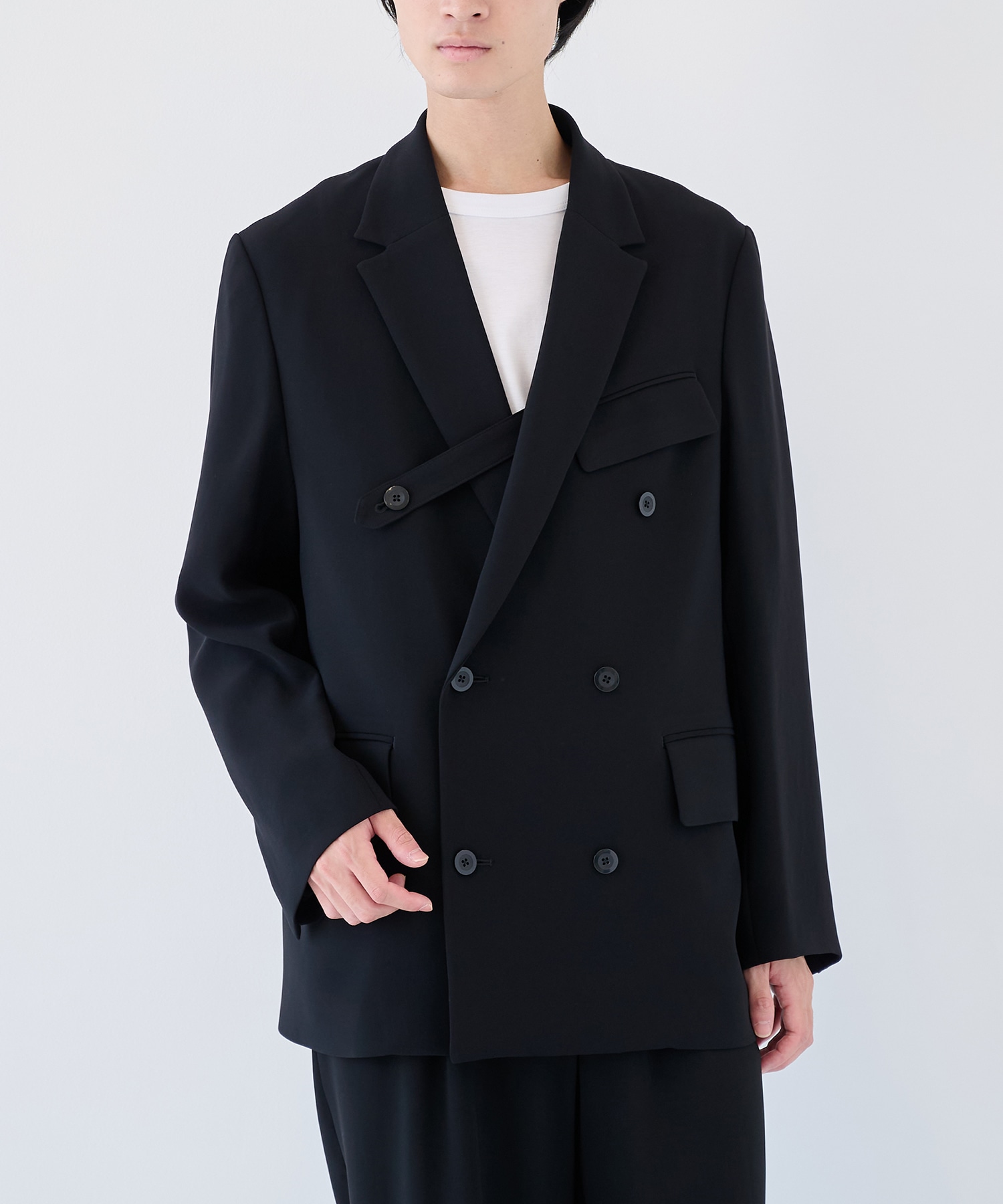 Double Cloth Slant Belt Tailored Jacket