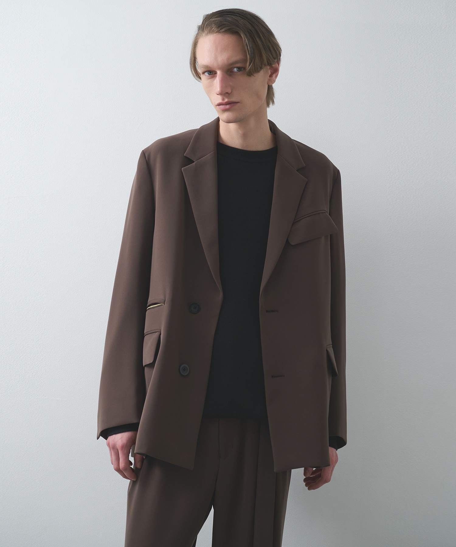 Double Cloth Twill Zip Pocket Tailored Jacket