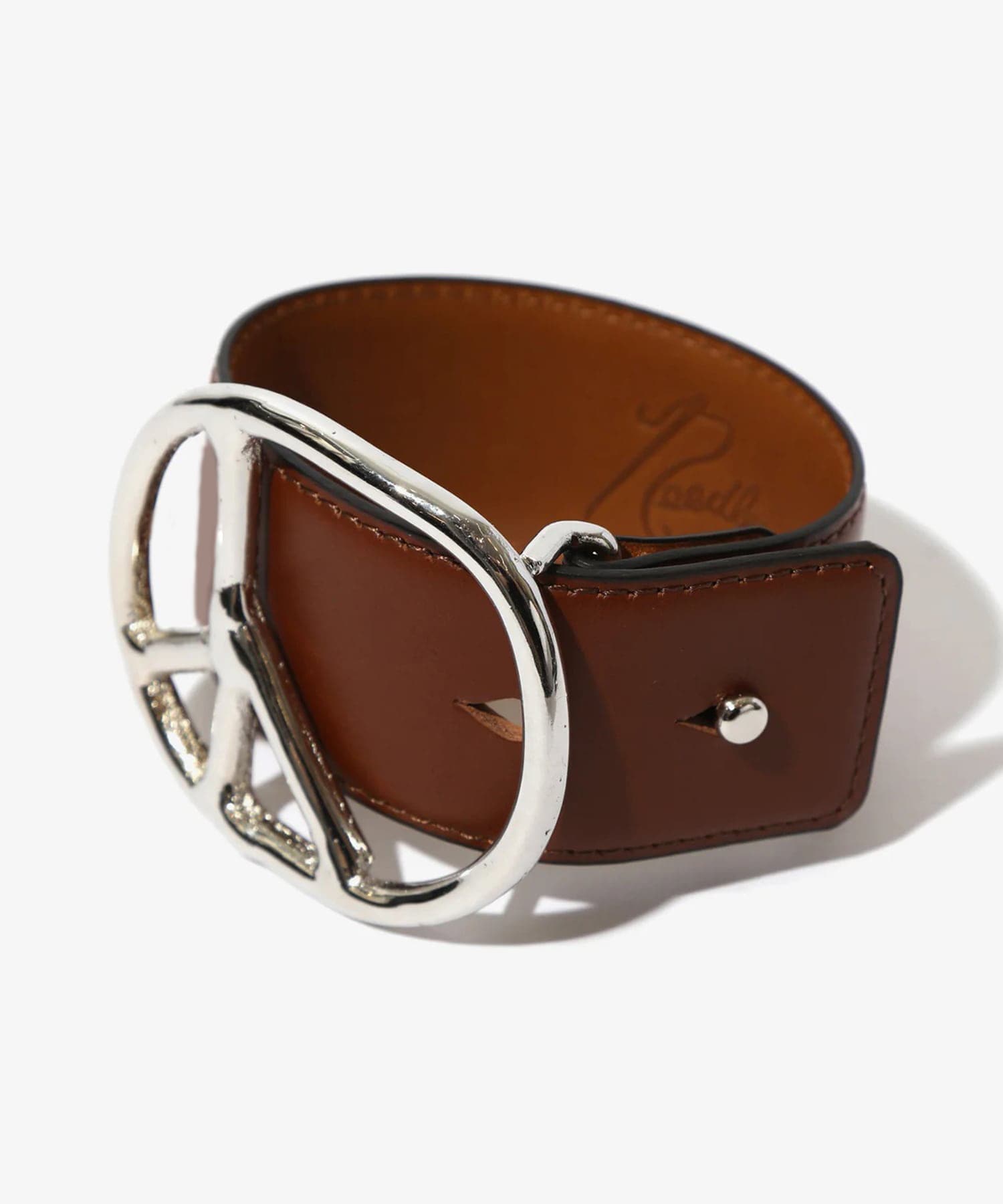 Peace Buckle Bracelet - Steer Lthr.