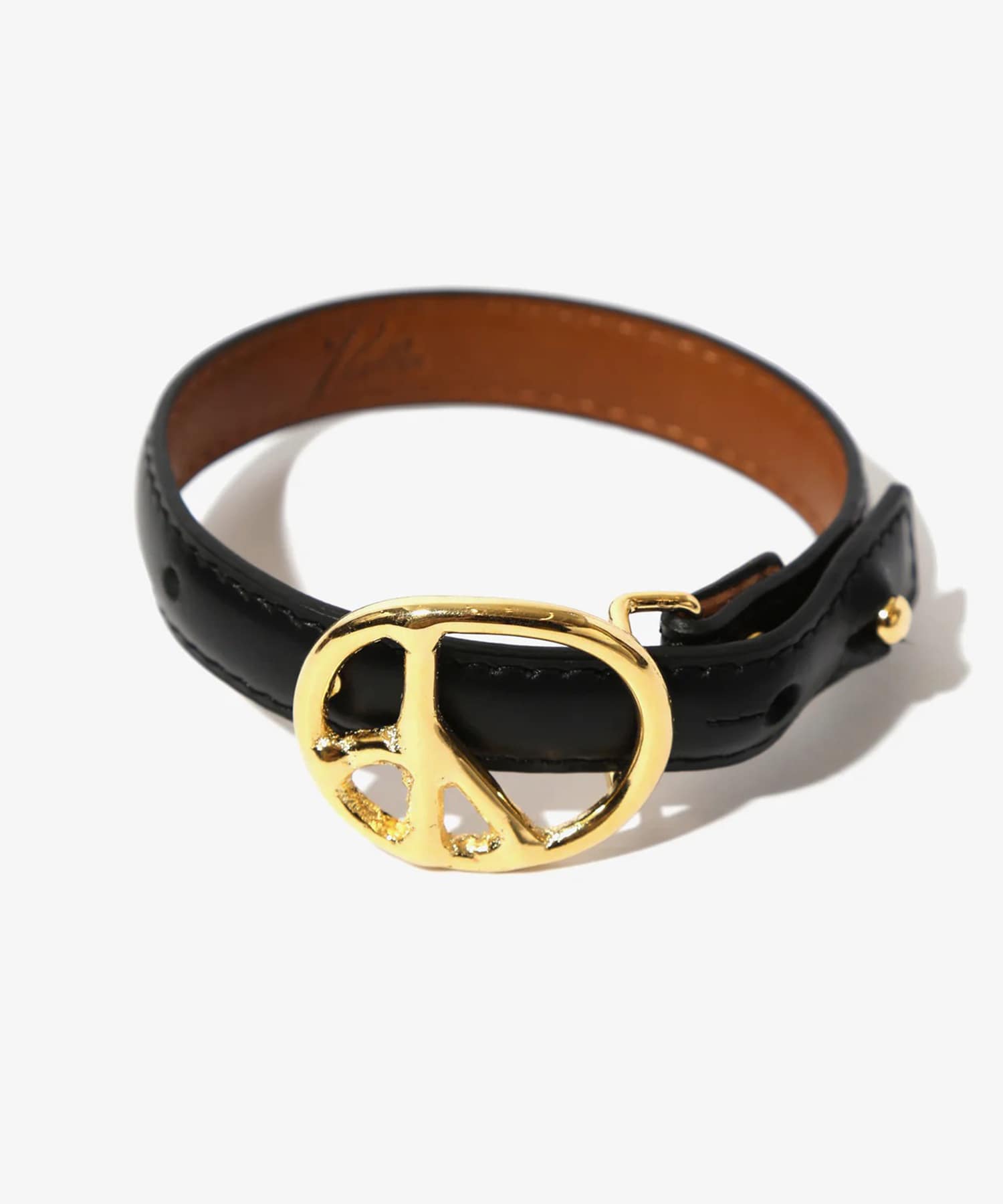 Peace Buckle Narrow Bracelet - Steer Lthr.