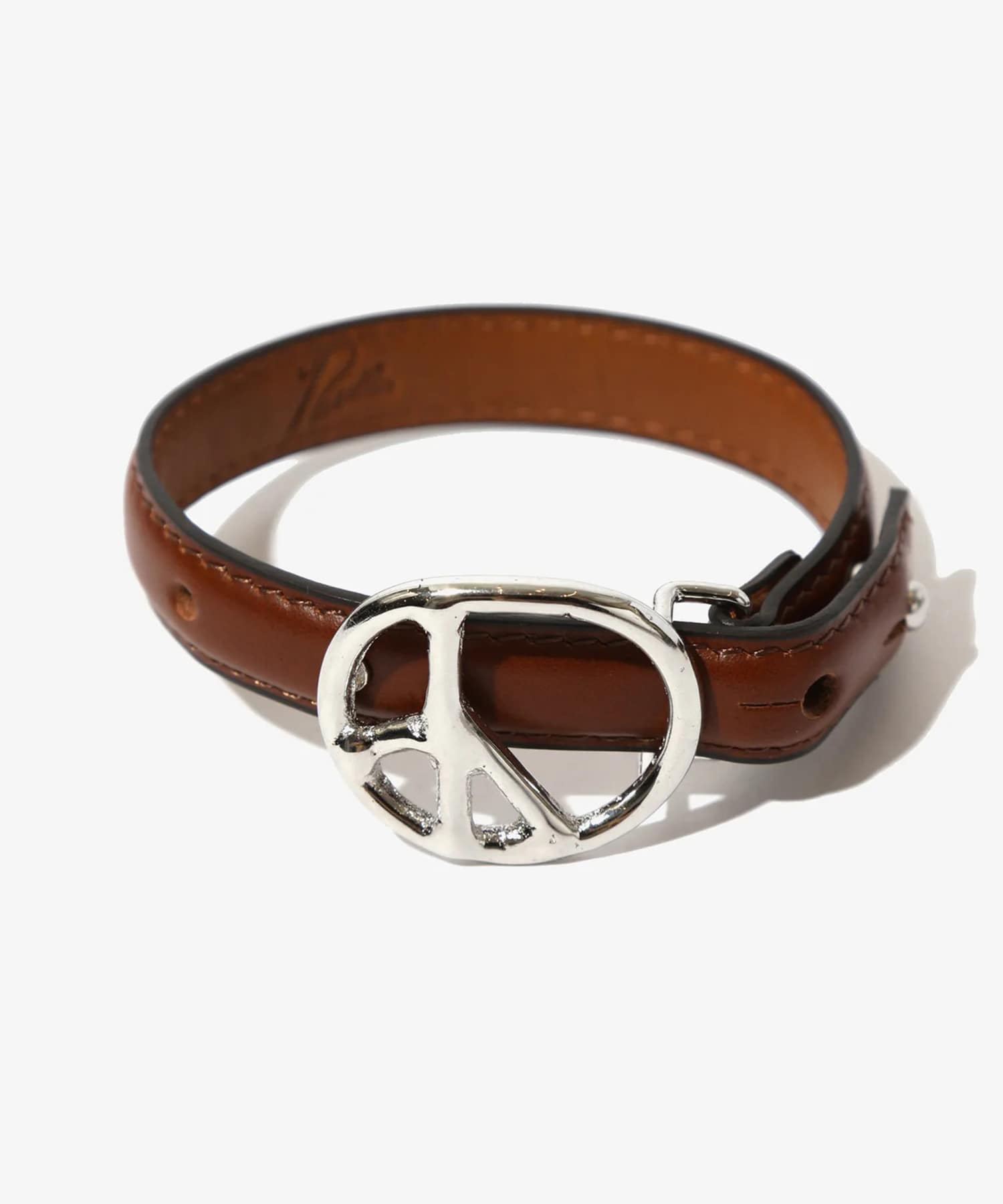 Peace Buckle Narrow Bracelet - Steer Lthr.