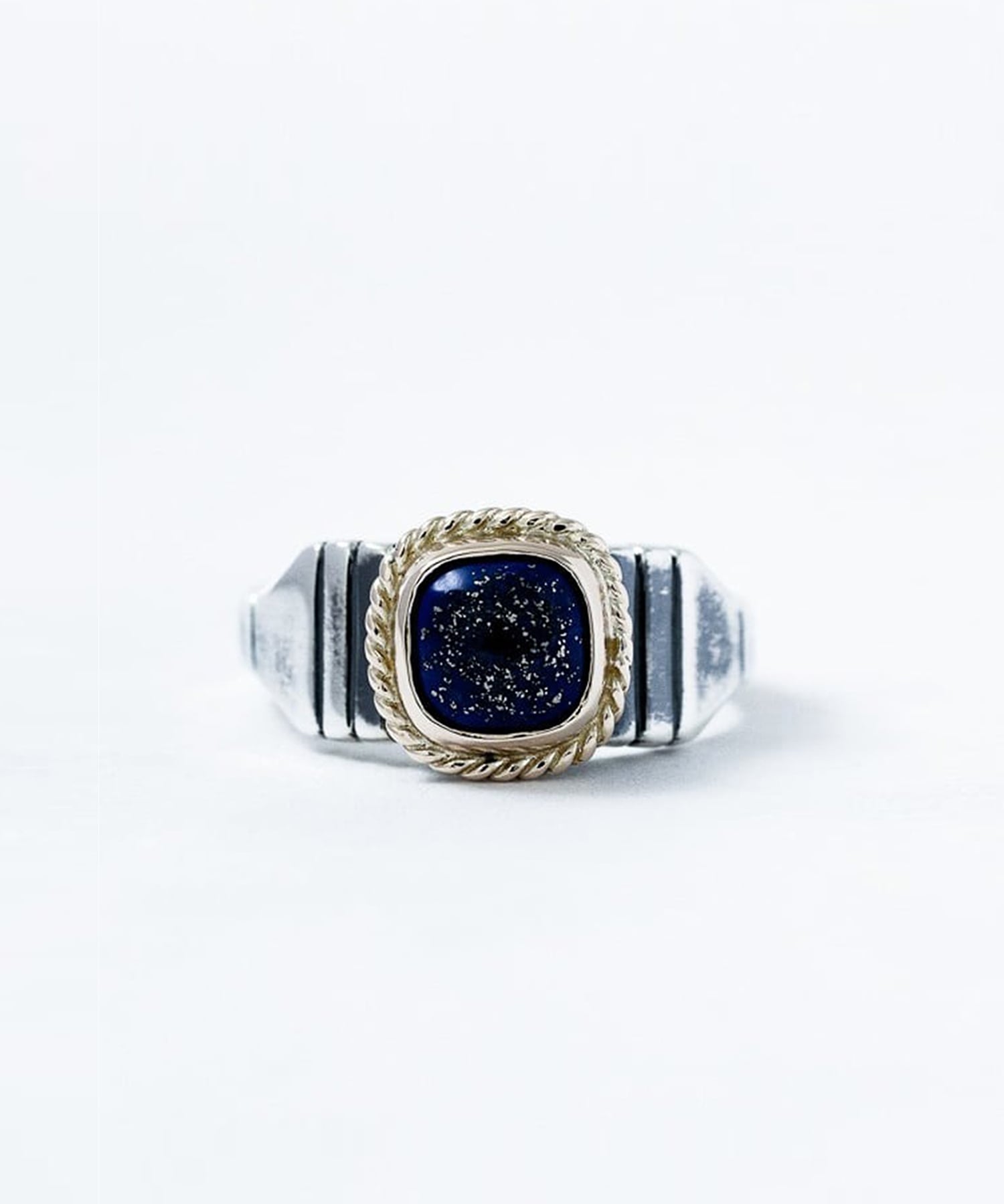 R-075 K10 ラピスラズリ付き Brick ring【Signet】