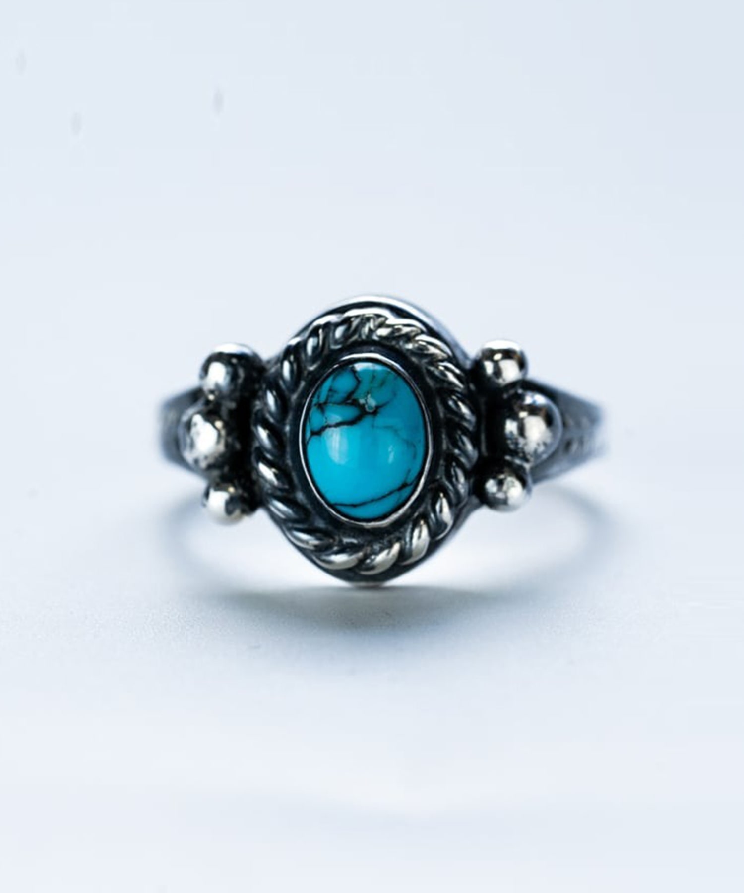 R-094 Native oval signet ring (turquoise)
