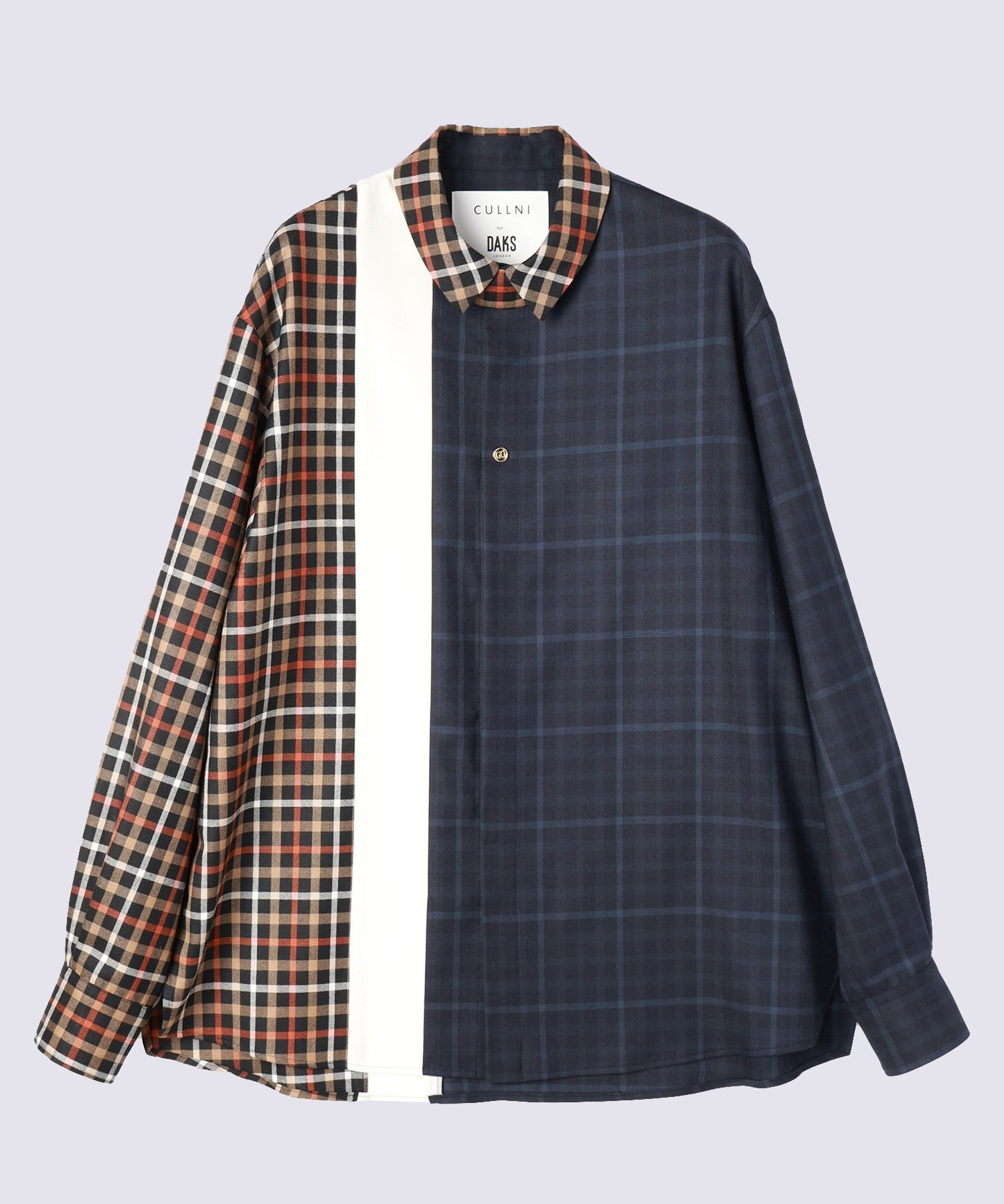 CULLNI for DAKS LONDON Asymmetrical Switching Chin Tab Shirt