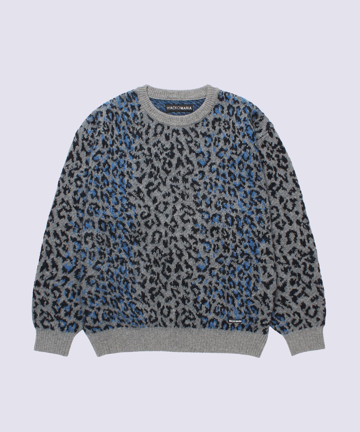 LEOPARD MOHAIR CREW NECK SWEATER
