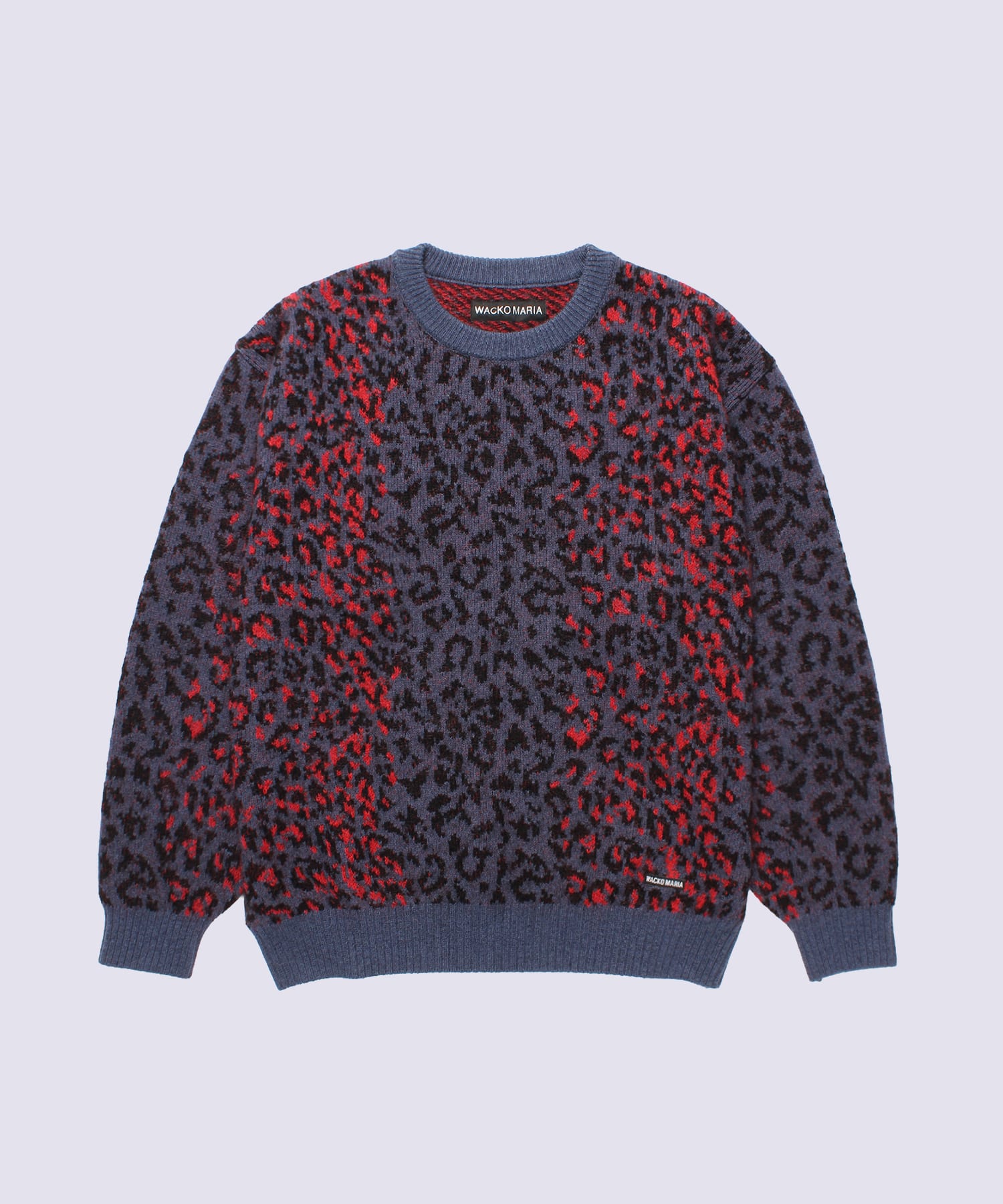 LEOPARD MOHAIR CREW NECK SWEATER