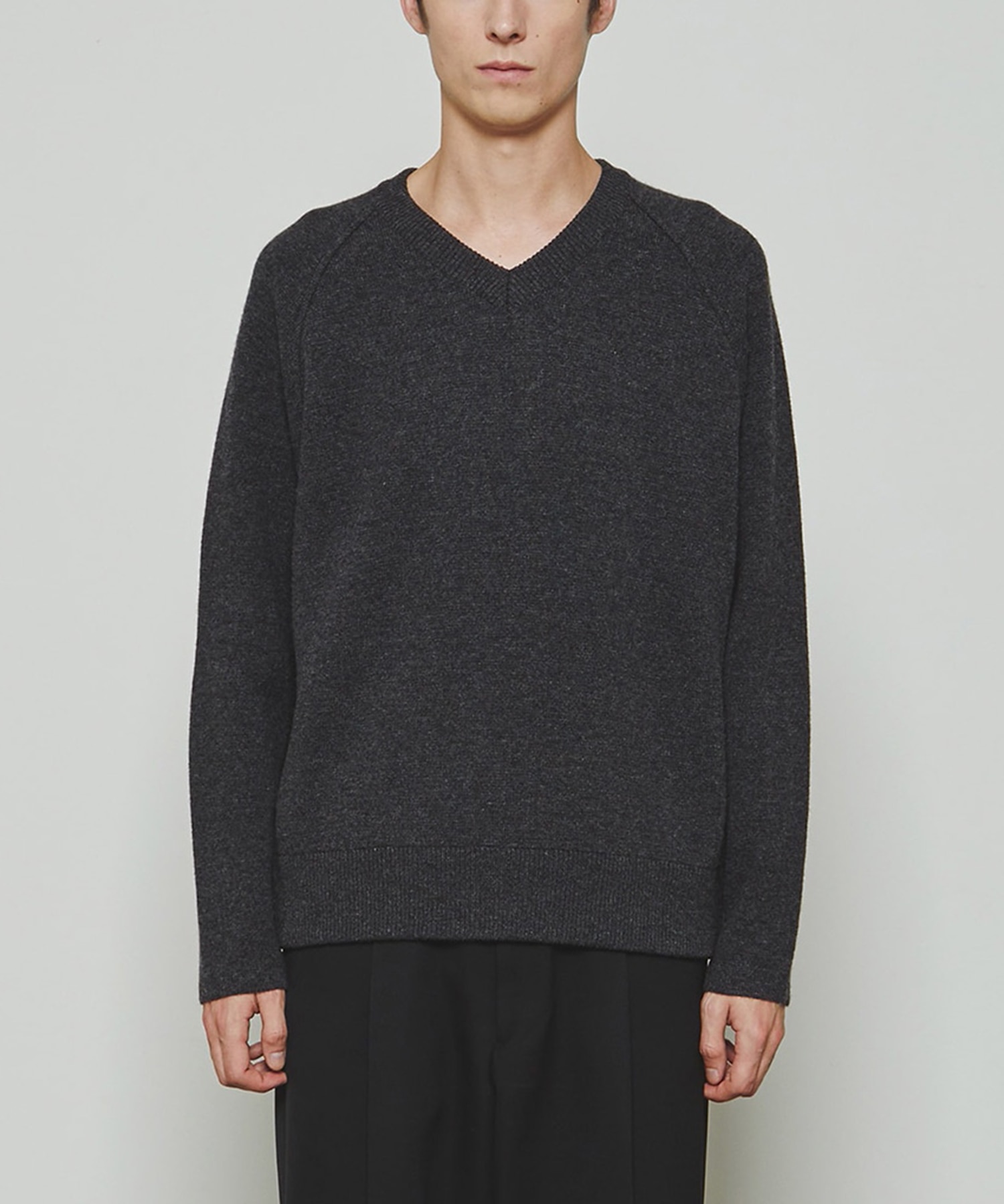 RERACS RAGLAN V NECK PULLOVER KNIT