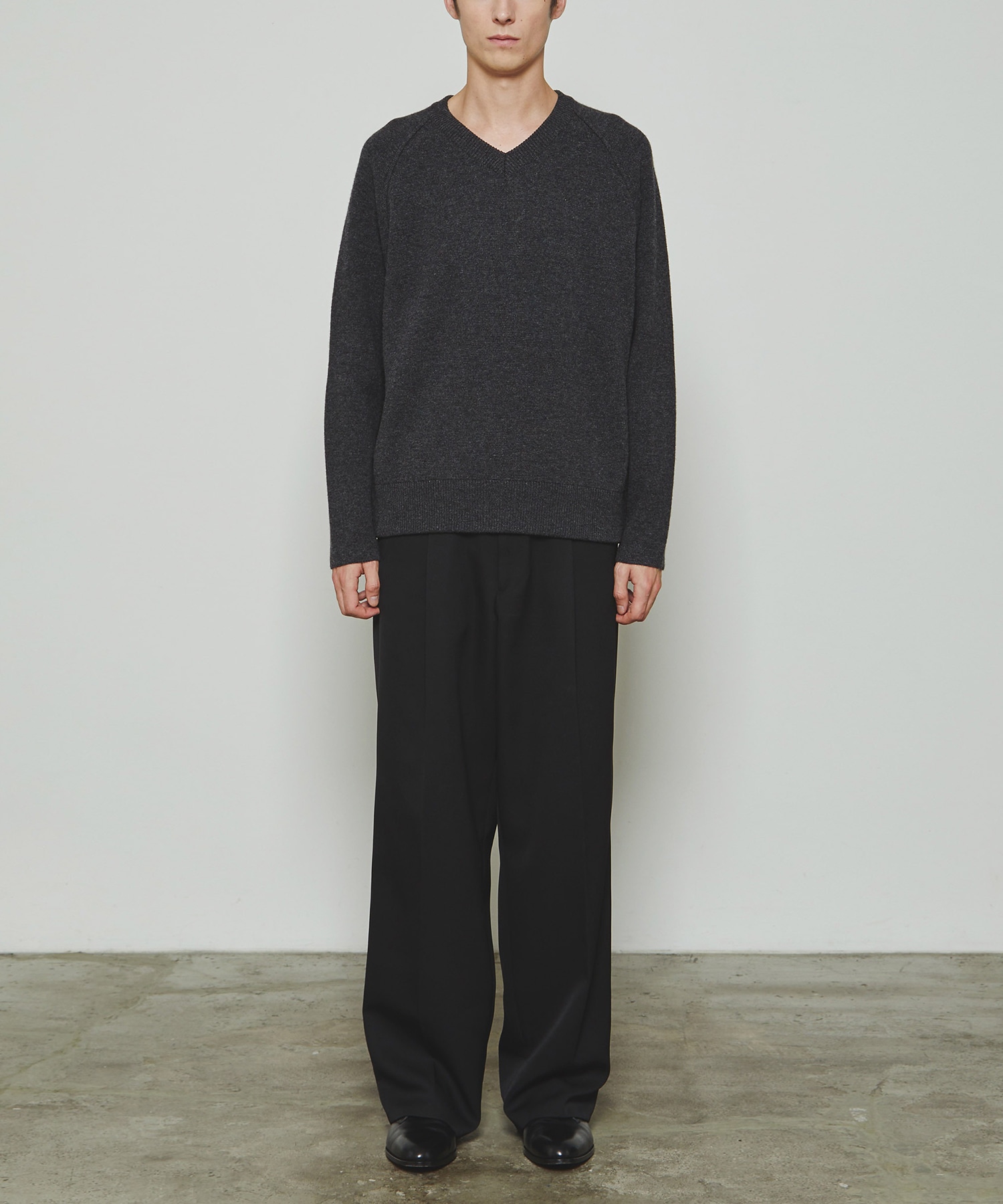 RERACS RAGLAN V NECK PULLOVER KNIT