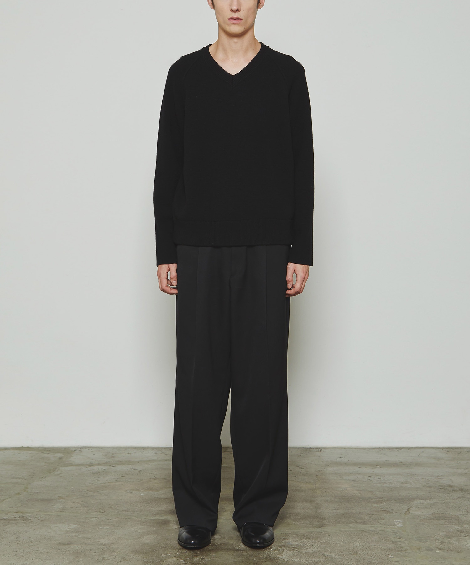 RERACS RAGLAN V NECK PULLOVER KNIT