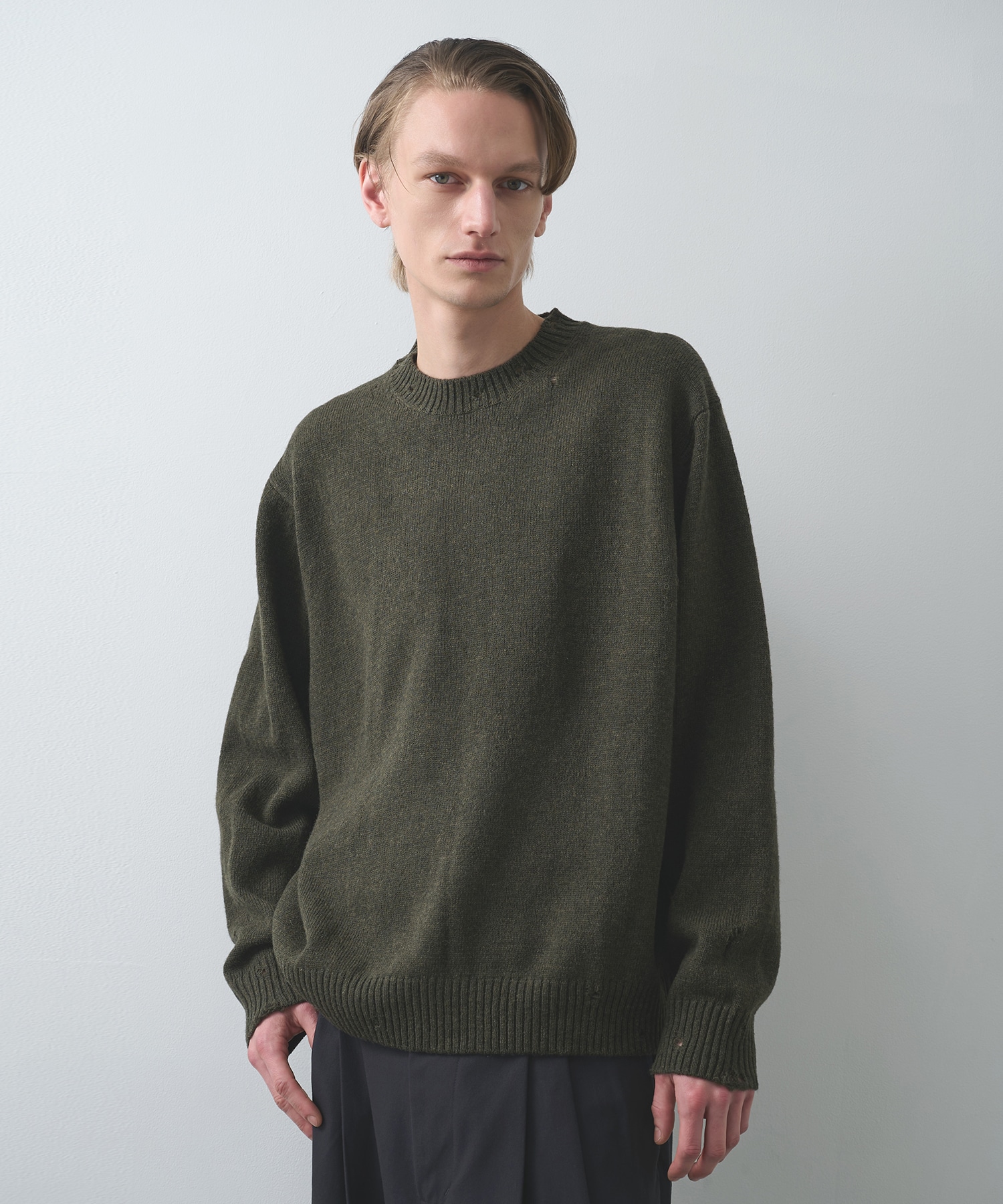 Punched shetland sweater