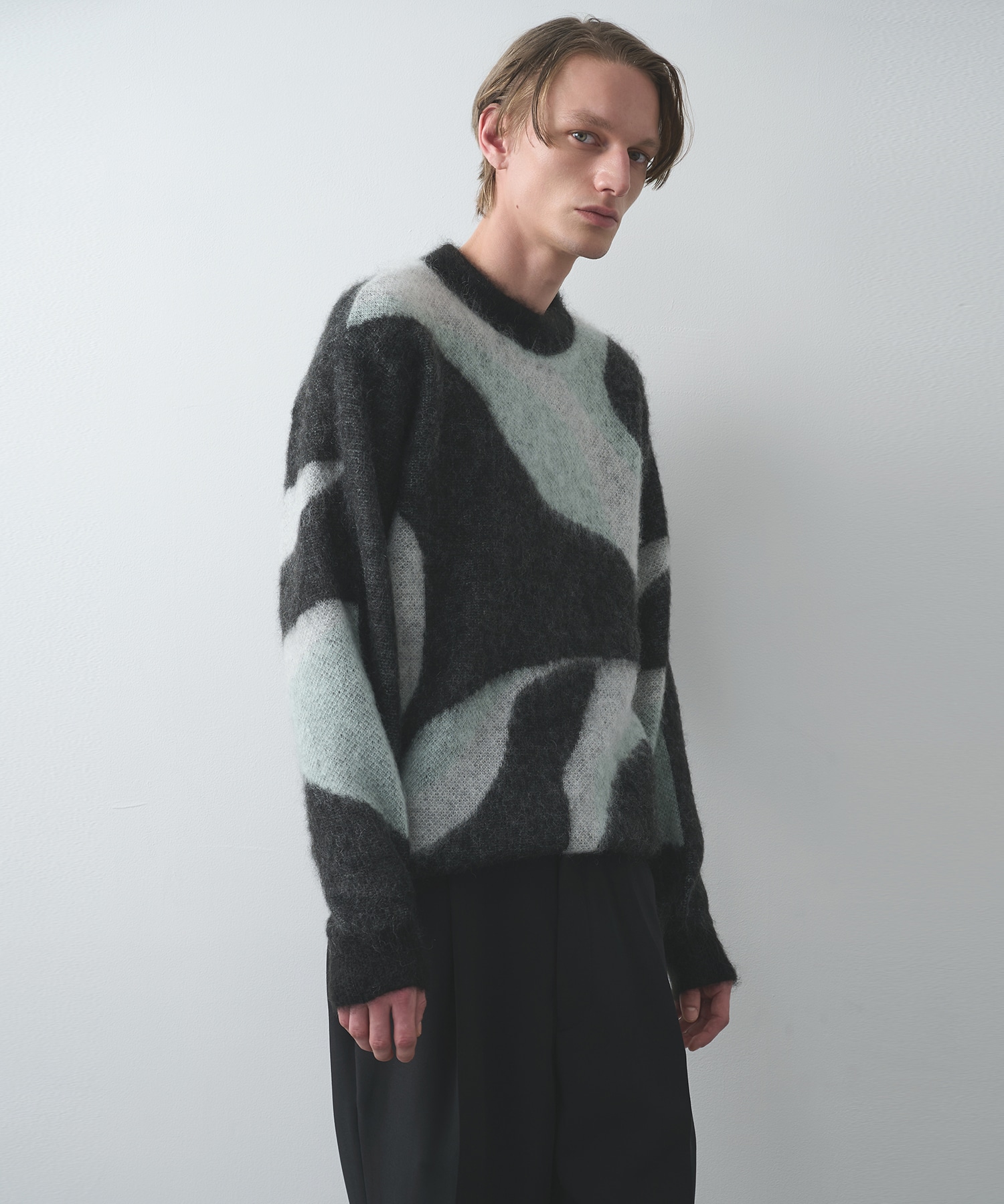 別注 Mohair Jacquard Crew Neck Knit