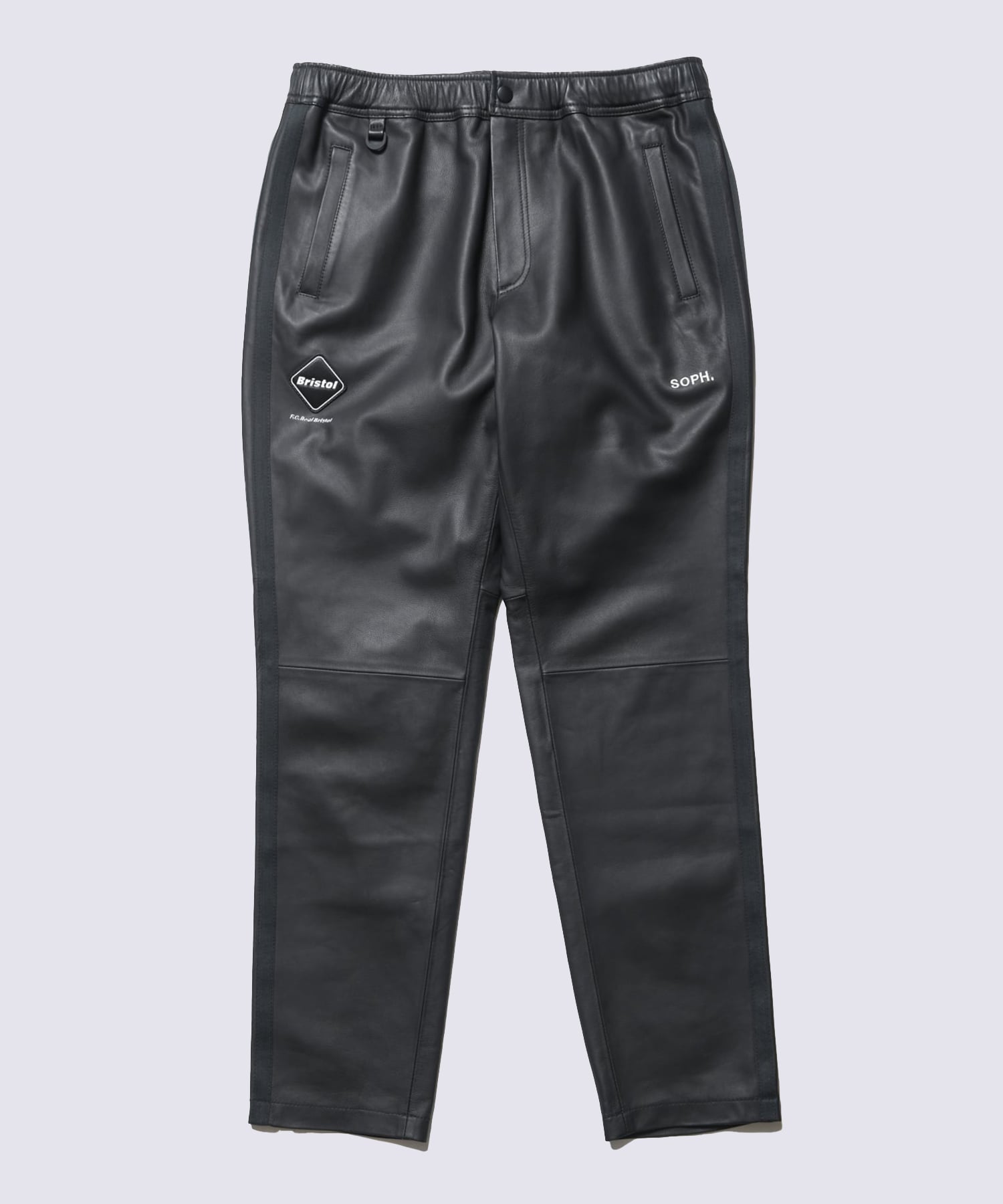 LEATHER TRACK PANTS