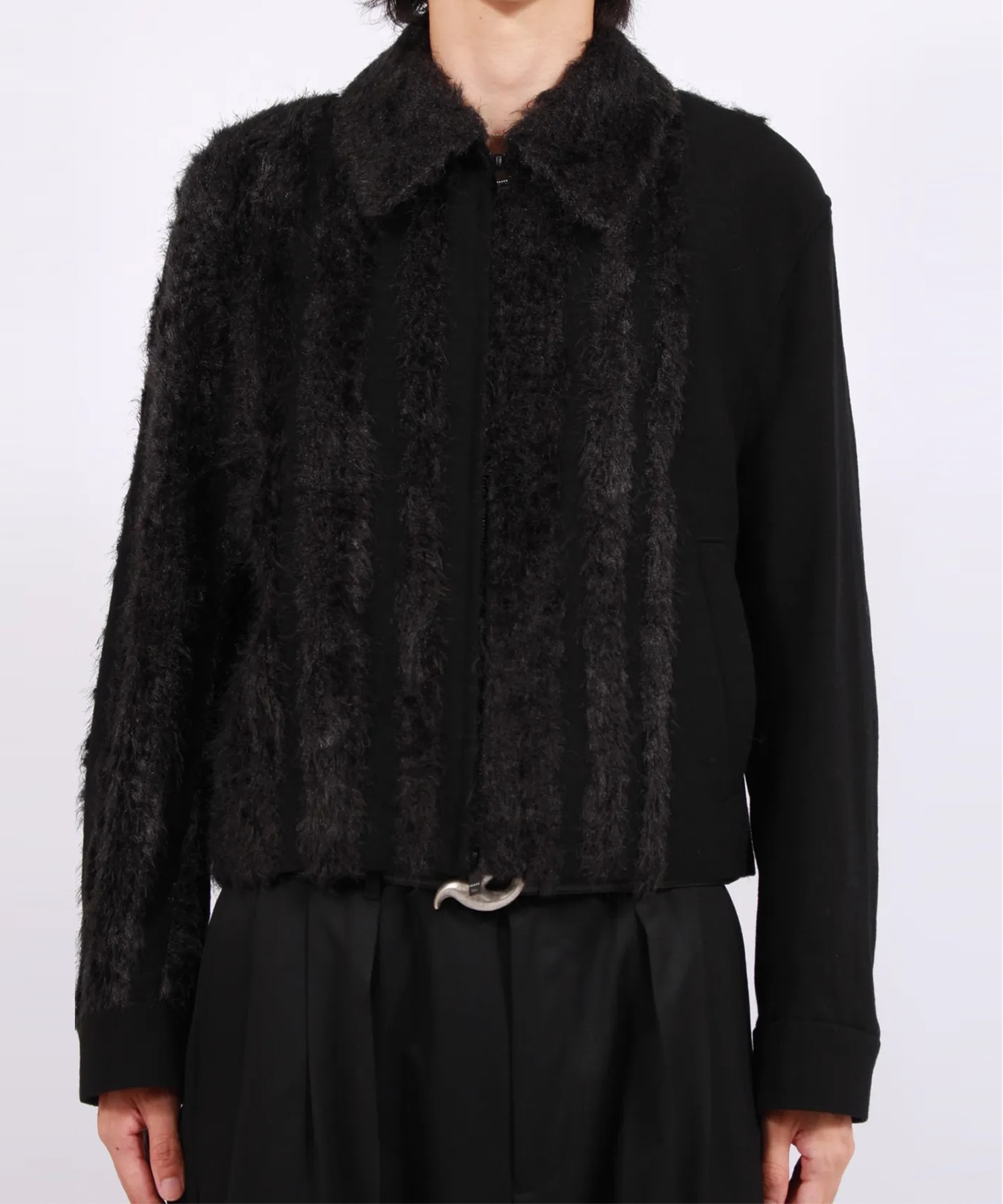 FUR TWEED ZIP BLOUSON