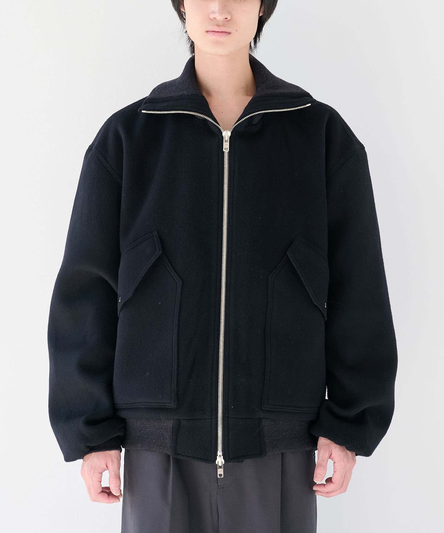 WOOL ZIP FLIGHT JACKET