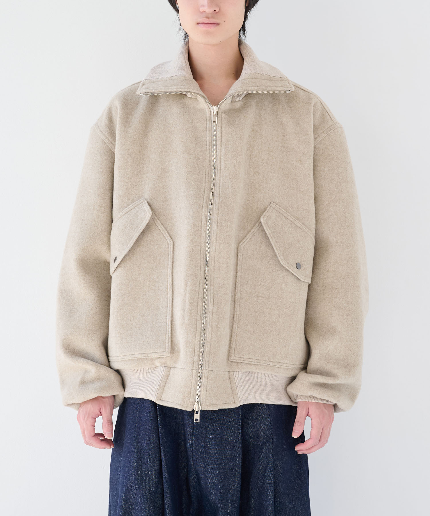 WOOL ZIP FLIGHT JACKET