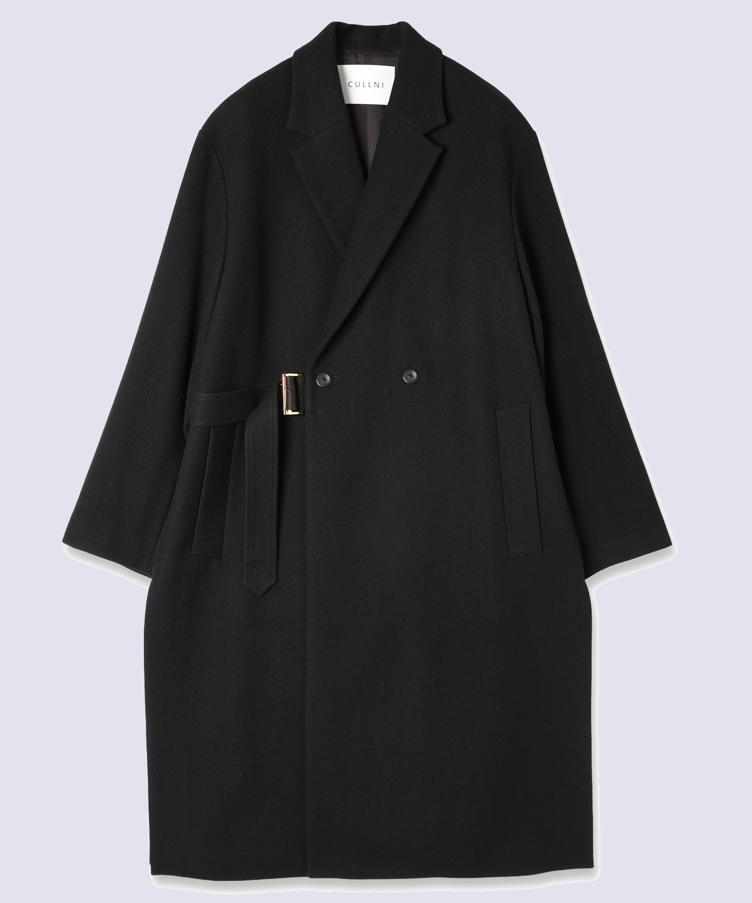 Lamb Wool Melton Tie Locken Long Chester Coat