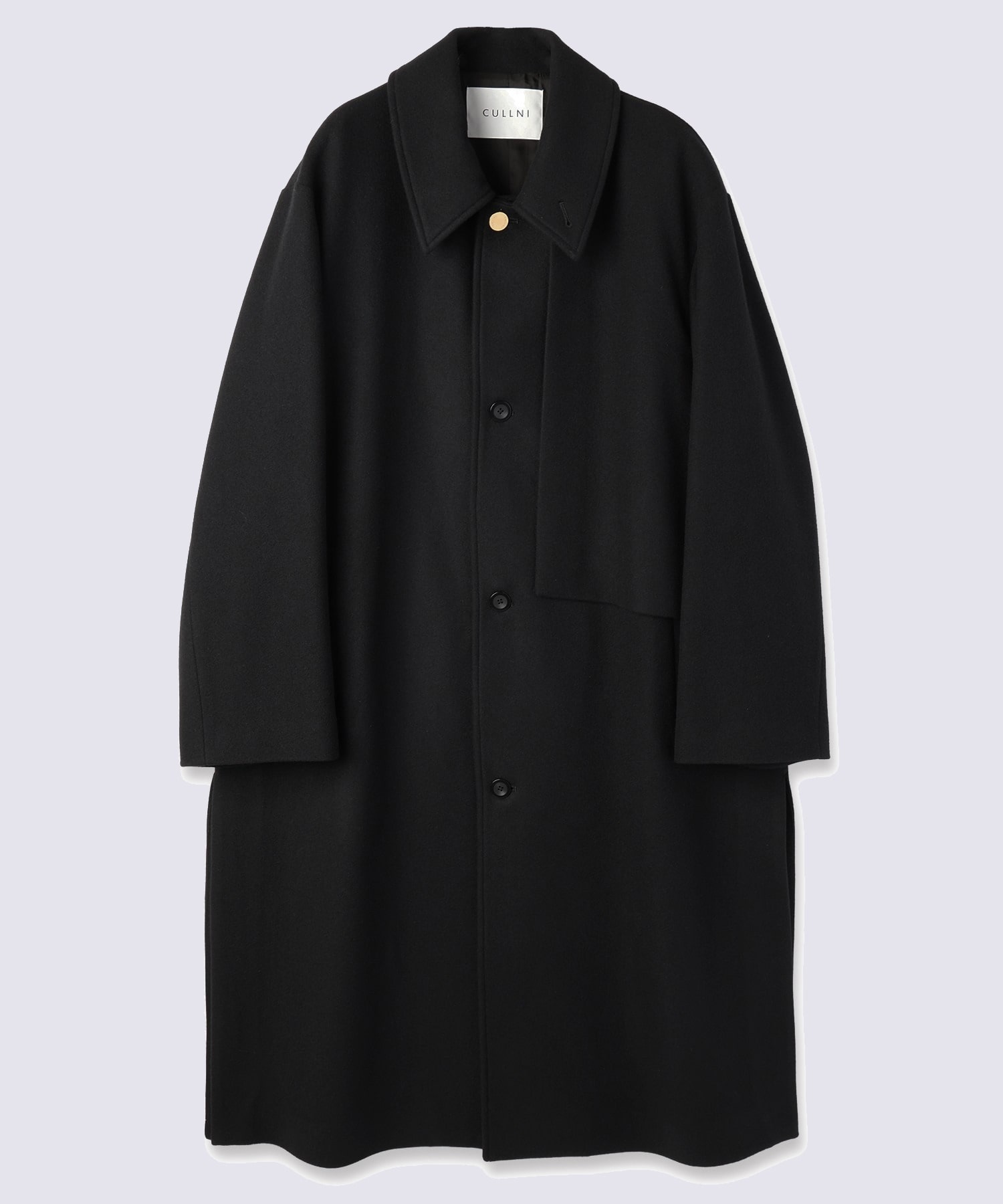 Lamb Wool Melton Layerd Long Coat