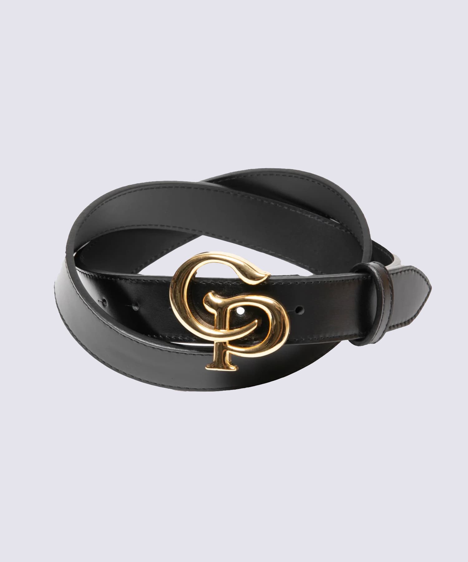 Symbol Buckle Leather Belt
