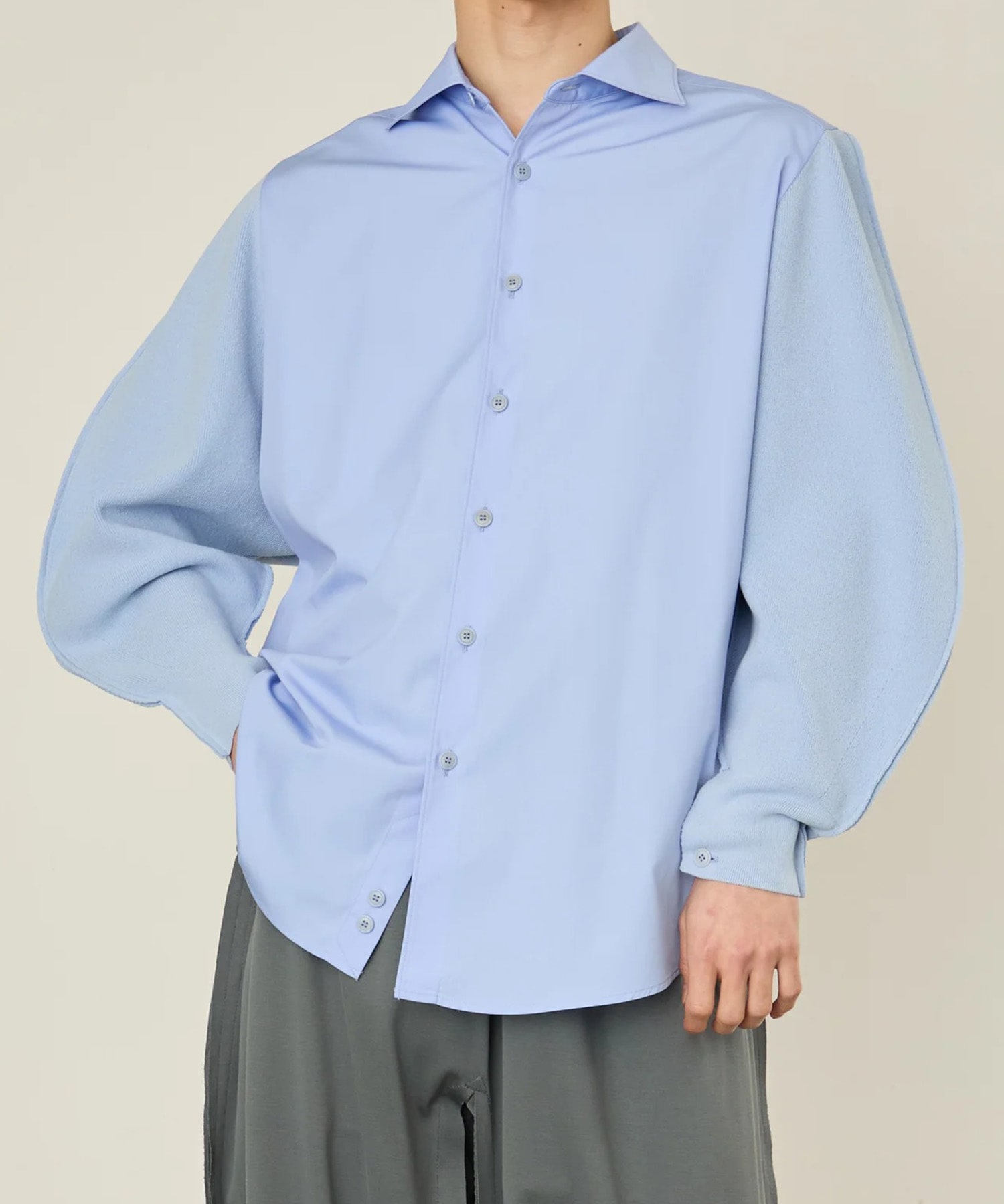 KNIT SLEEVE  DOCKING SHIRTS