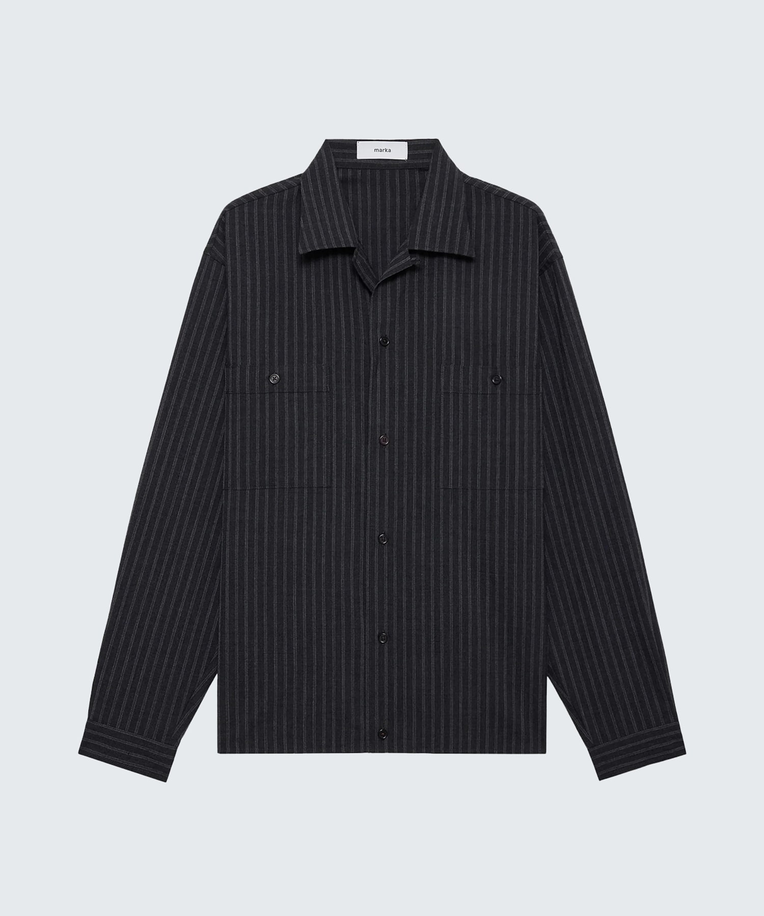 DOUBLE POCKET OPEN COLLAR SHIRT