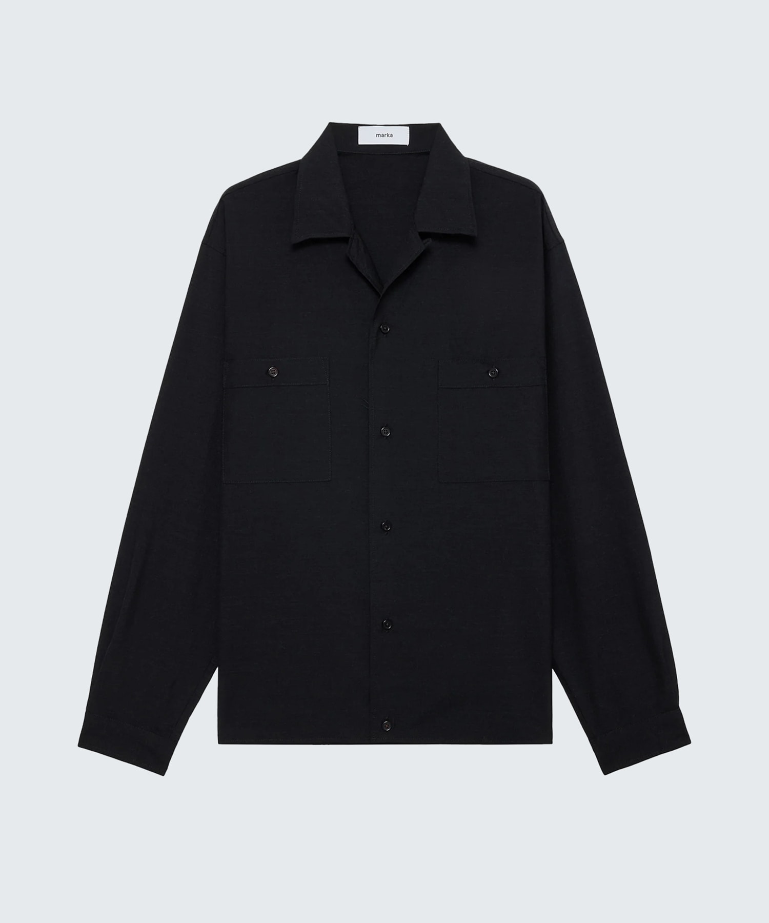 DOUBLE POCKET OPEN COLLAR SHIRT