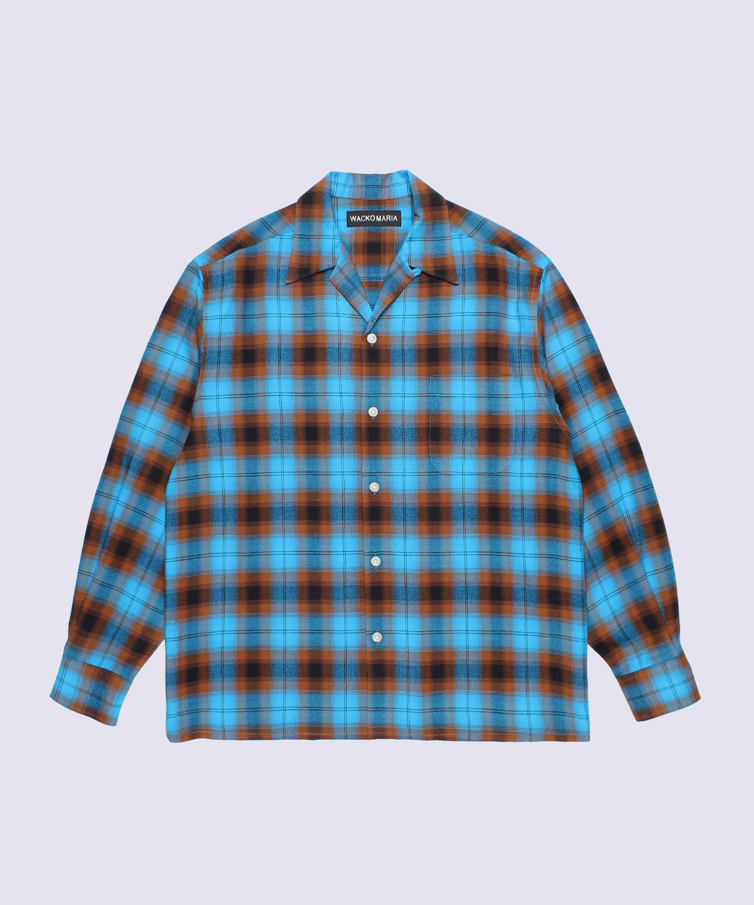OMBRE CHECK OPEN COLLAR SHIRT L/S ( TYPE-1 )