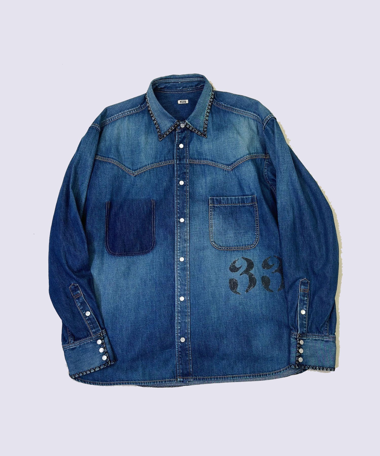 Hand-Embroidered Denim Shirt