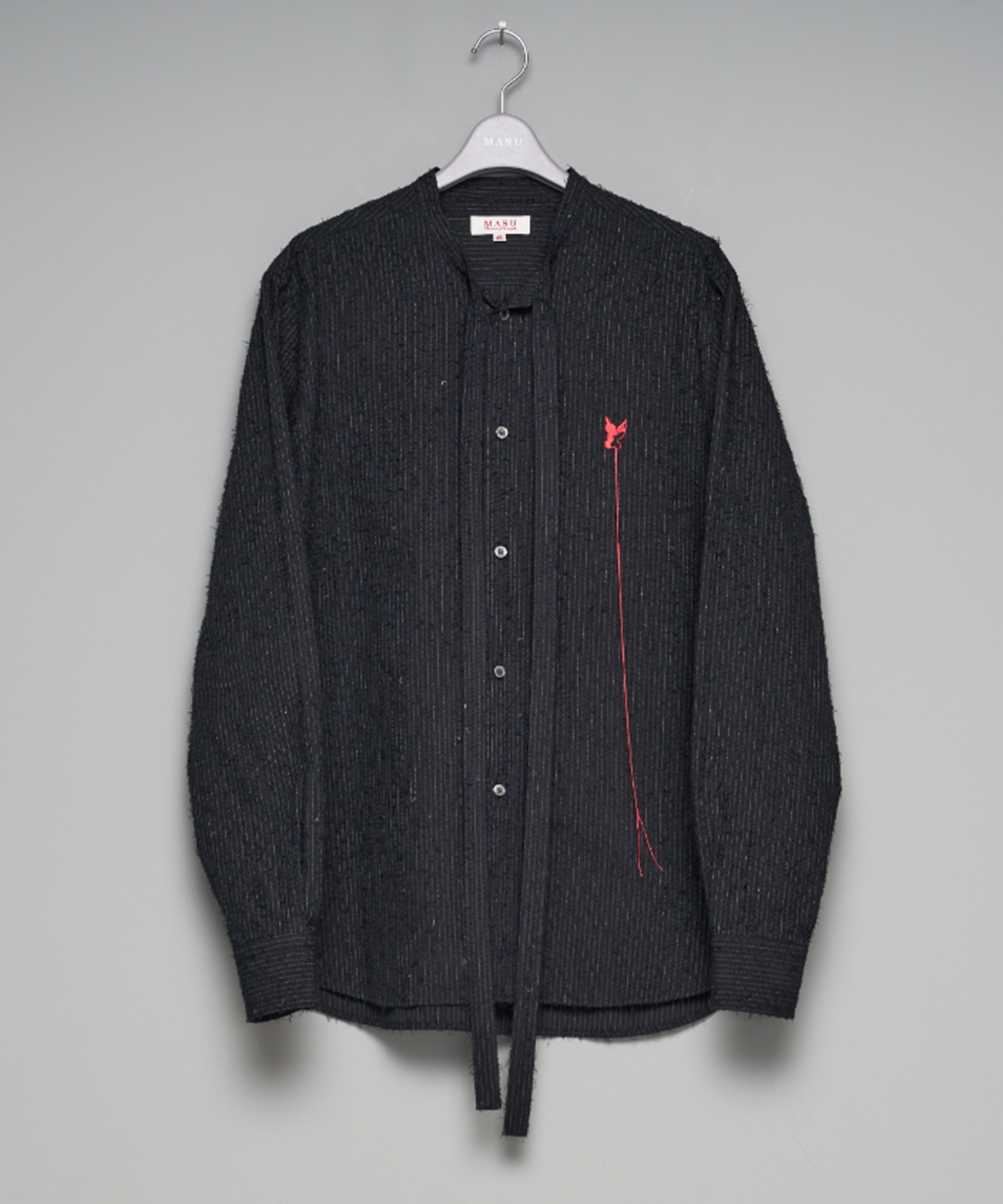 SHAGGY STRIPE BOW TIE SHIRT