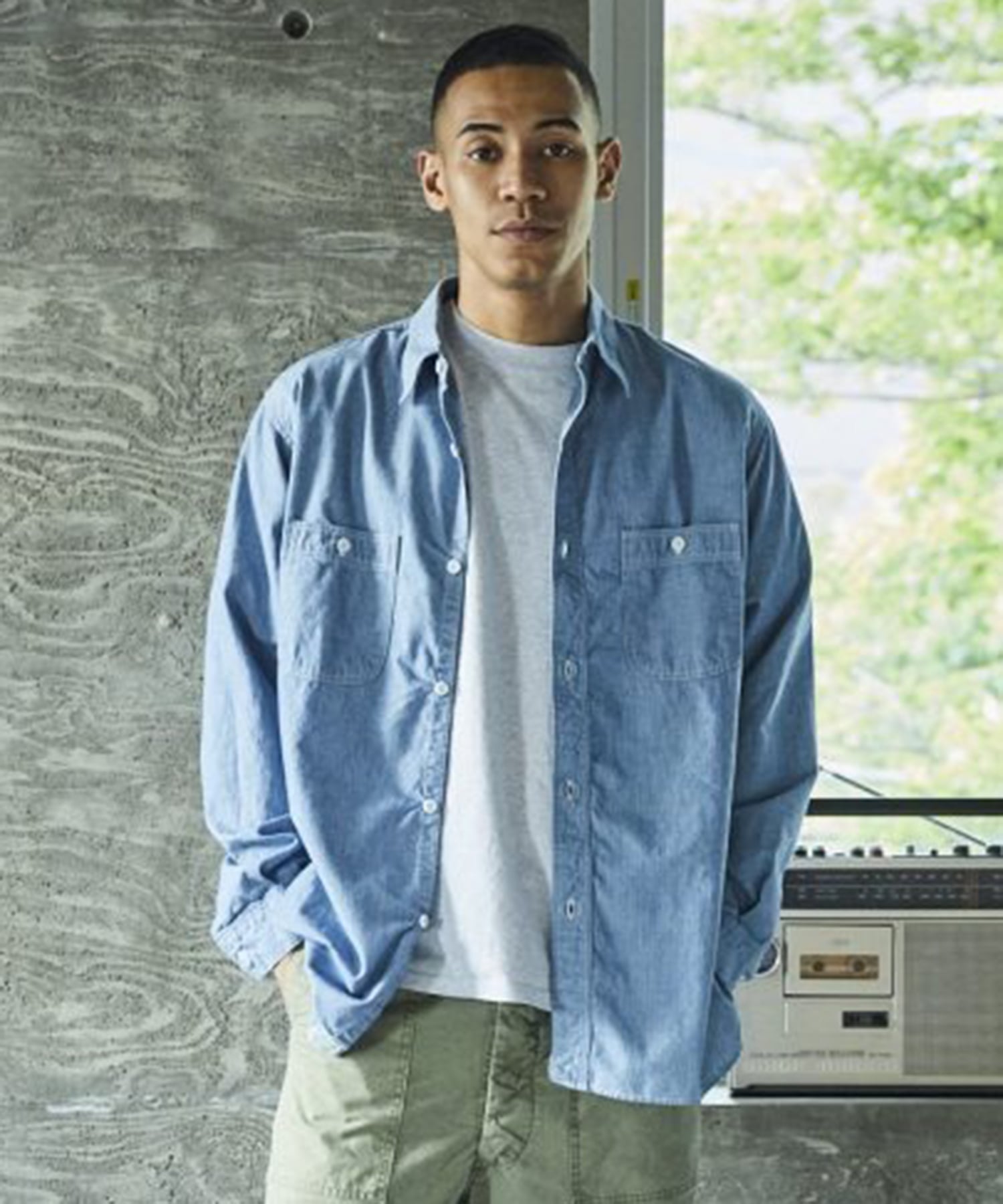 RELAX FIT CHAMBRAY WORK SHIRT