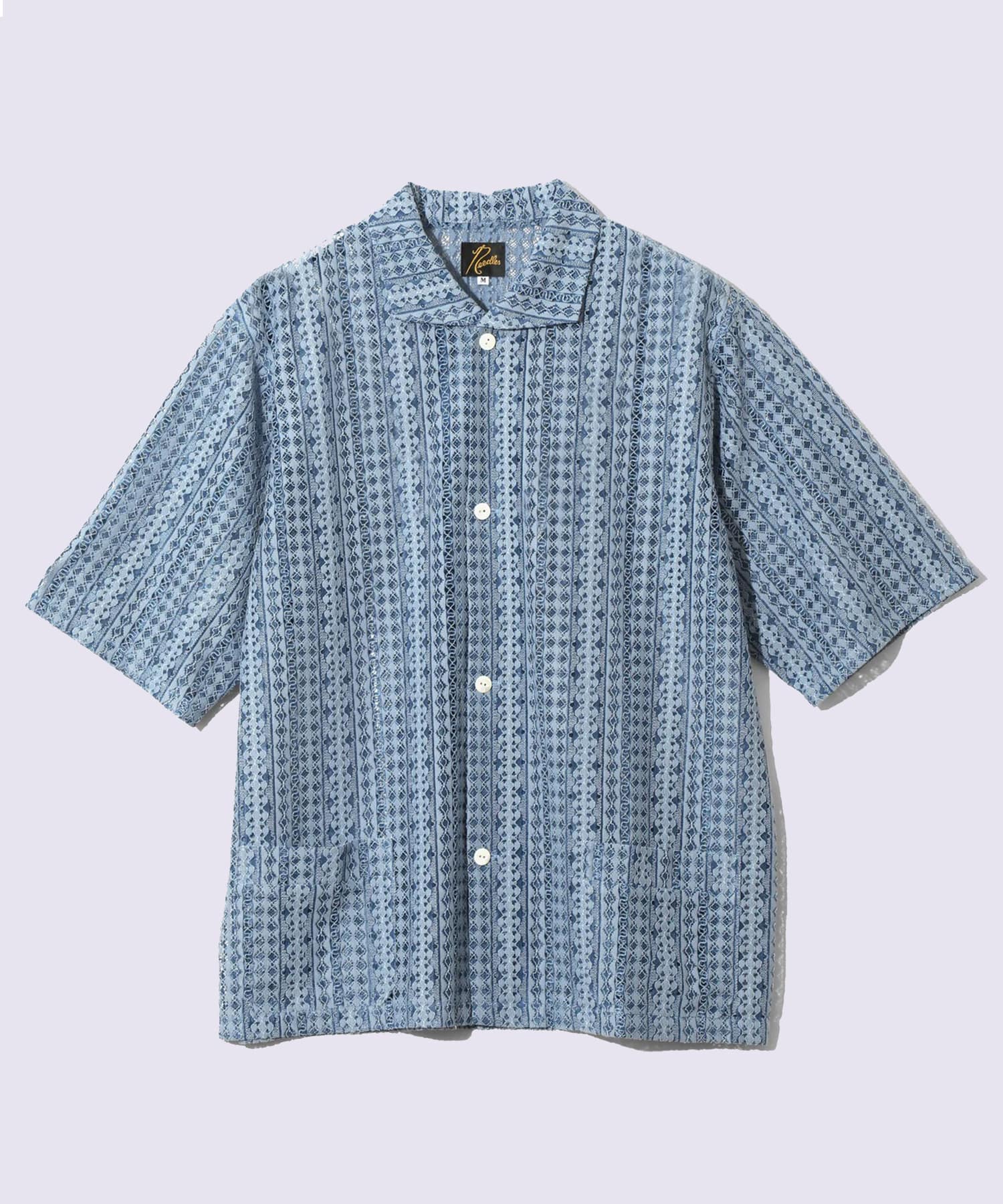 S/S Widespread Collar Shirt - Raschel Lace