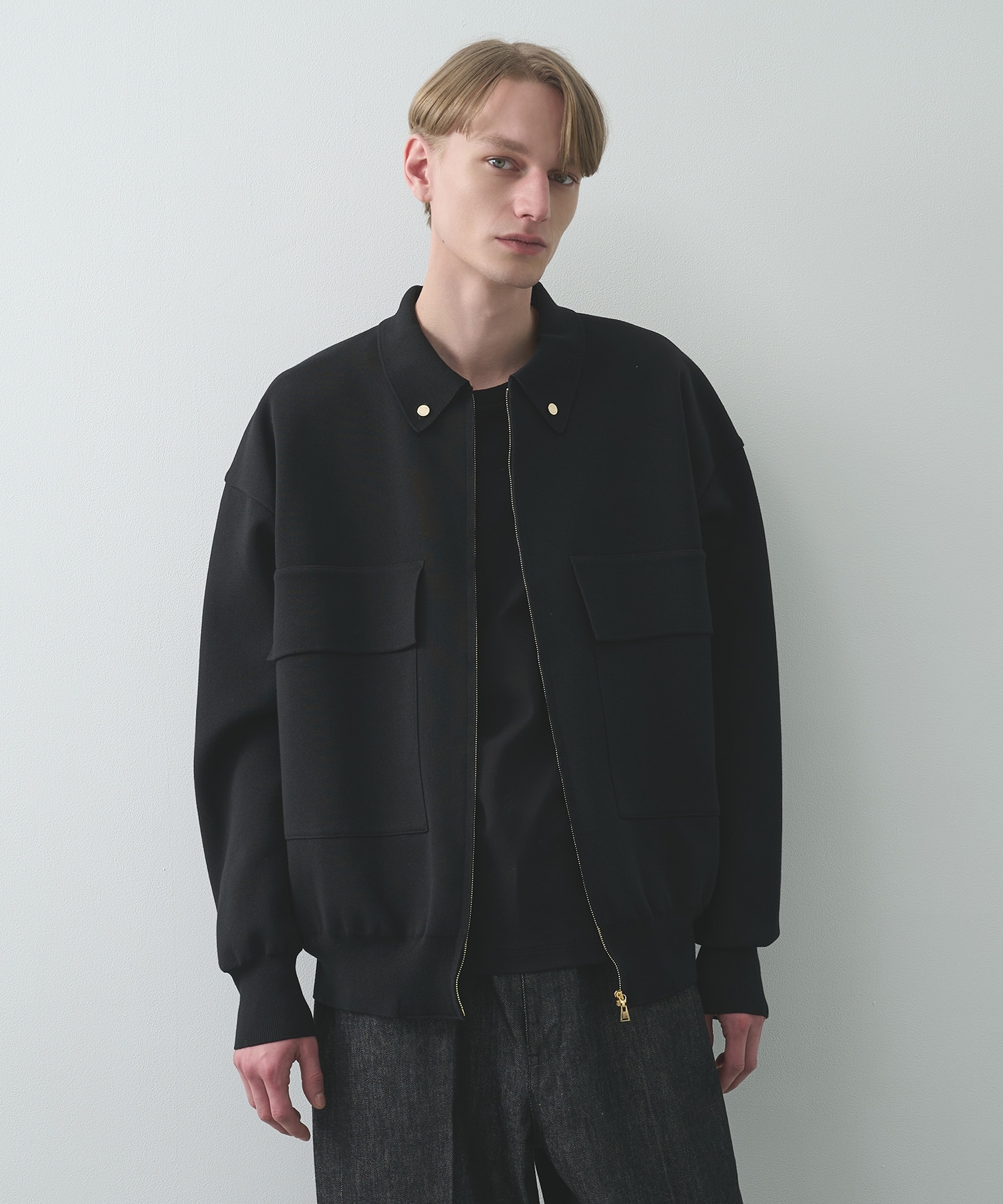 別注 BIG POCKET ZIP UP KNIT JACKET