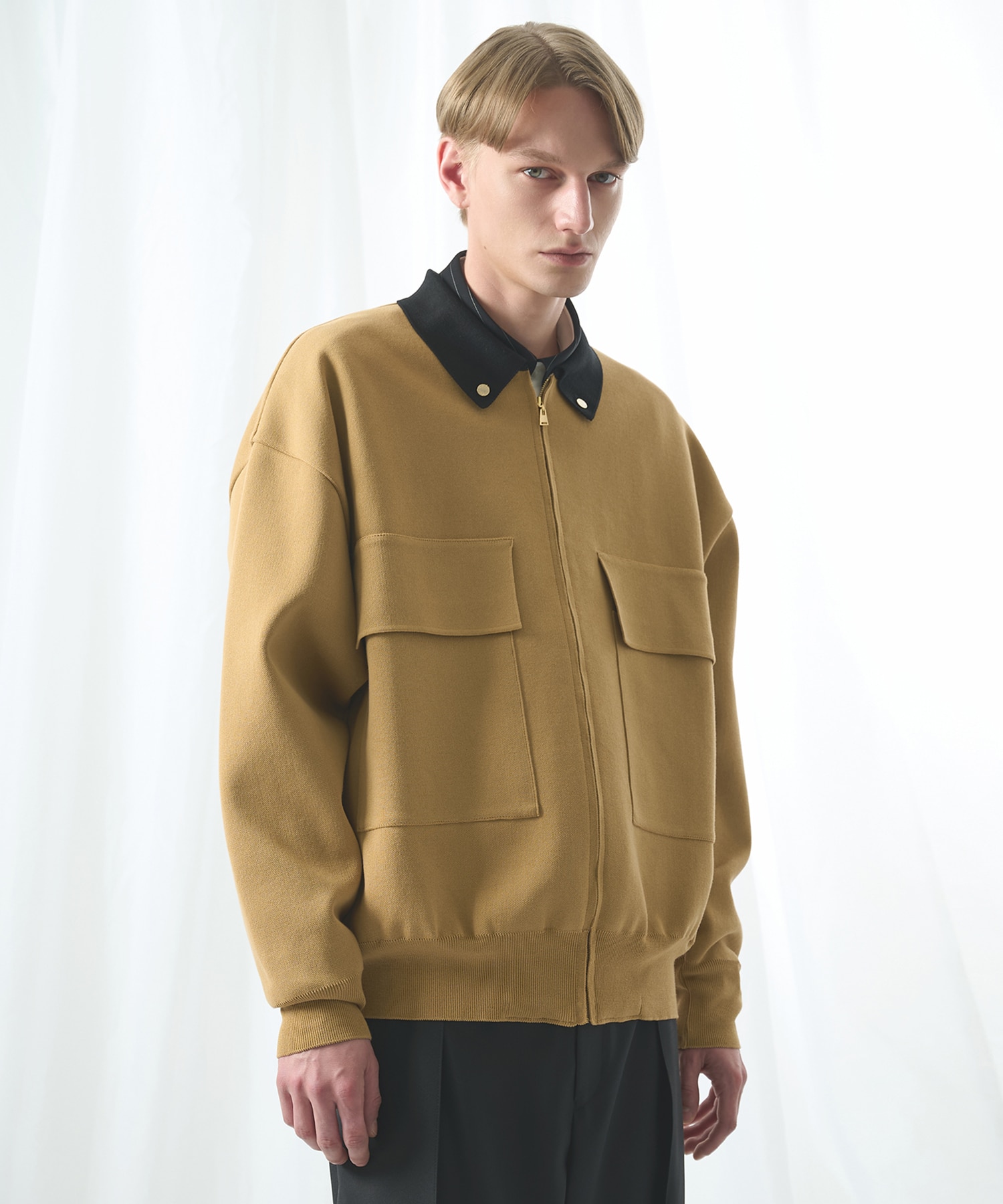 別注 BIG POCKET ZIP UP KNIT JACKET