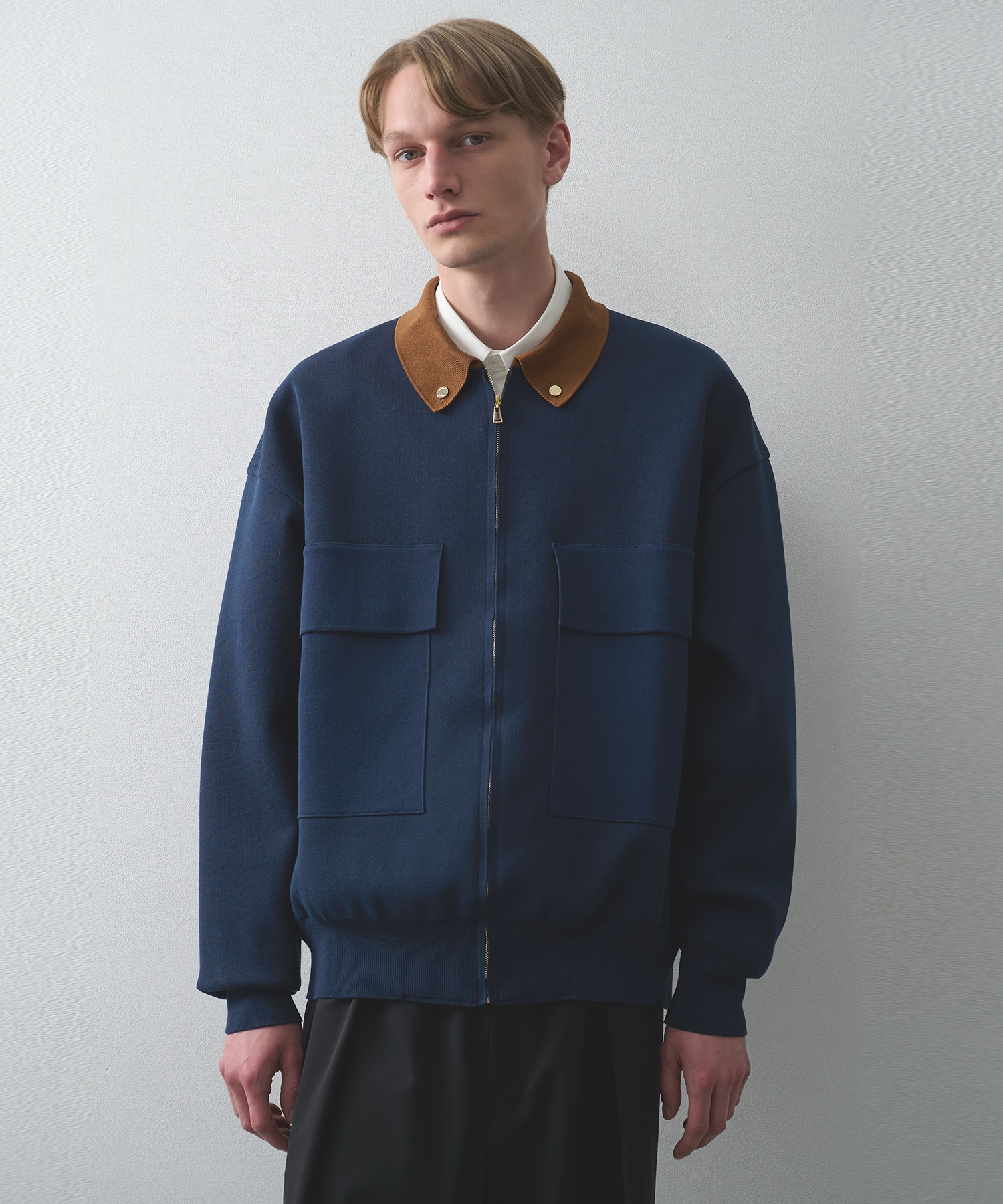 別注 BIG POCKET ZIP UP KNIT JACKET