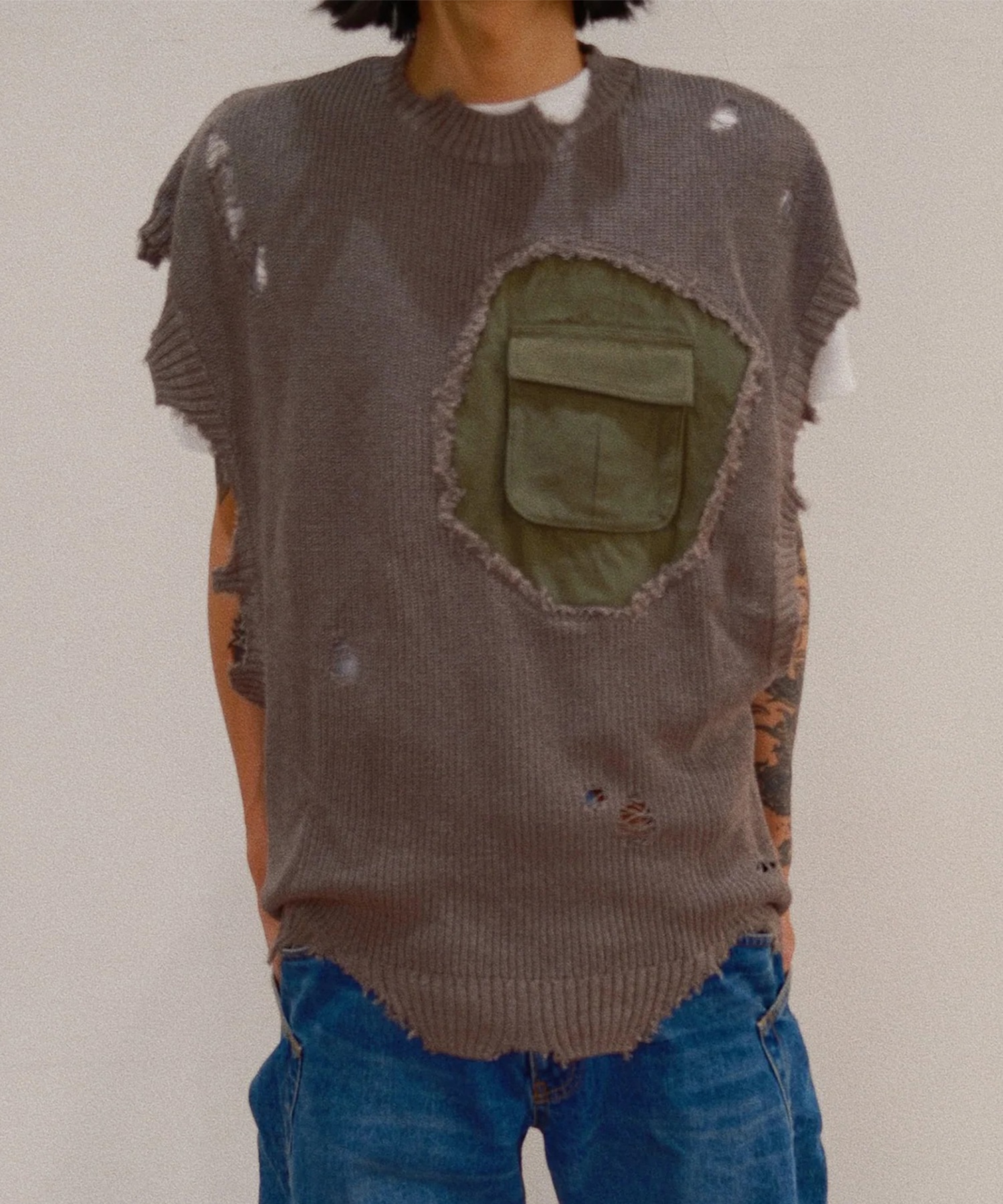 Destroyed Knit Vest