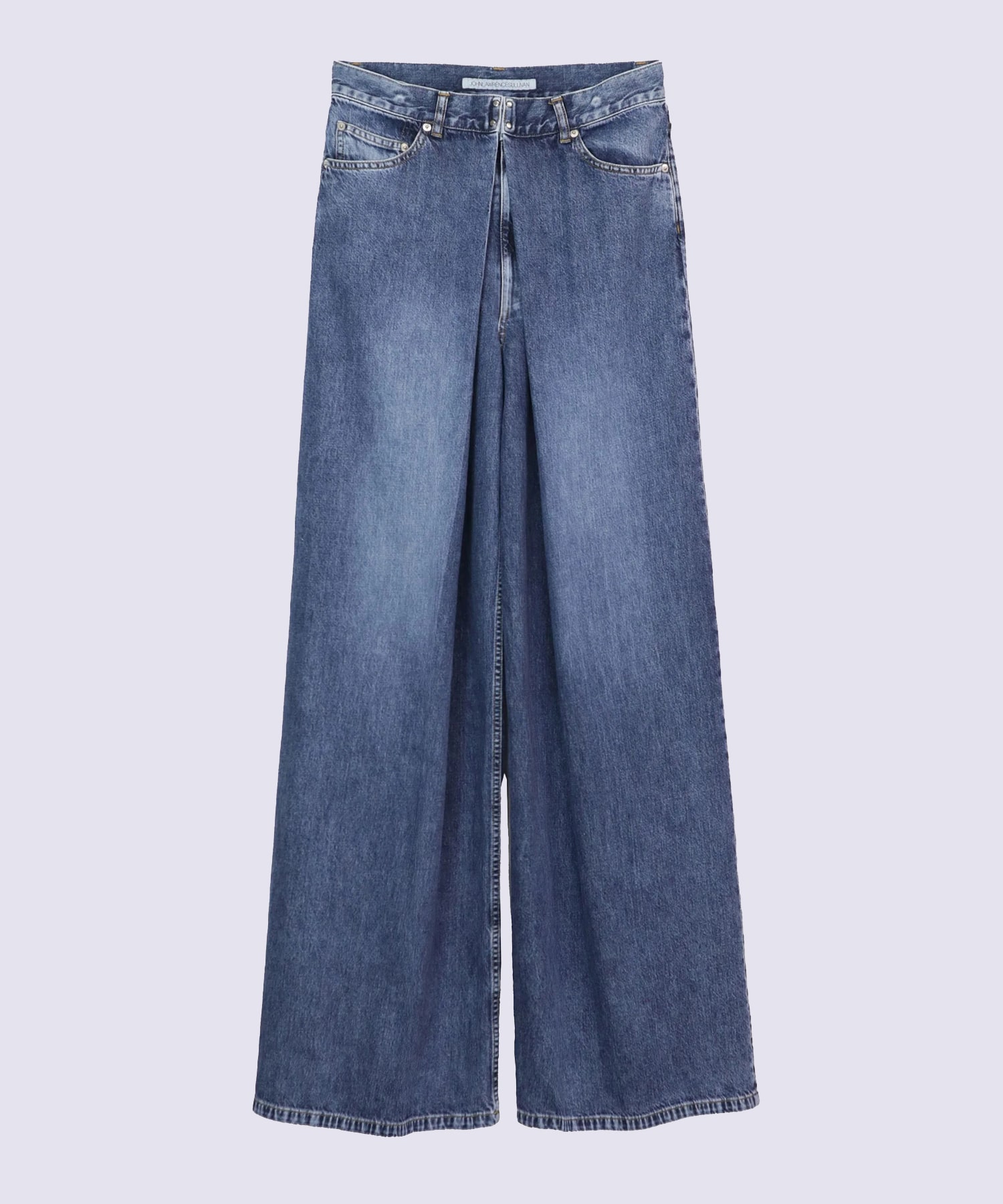 WASHED DENIM WIDE PANTS (SHORT LENGTH)