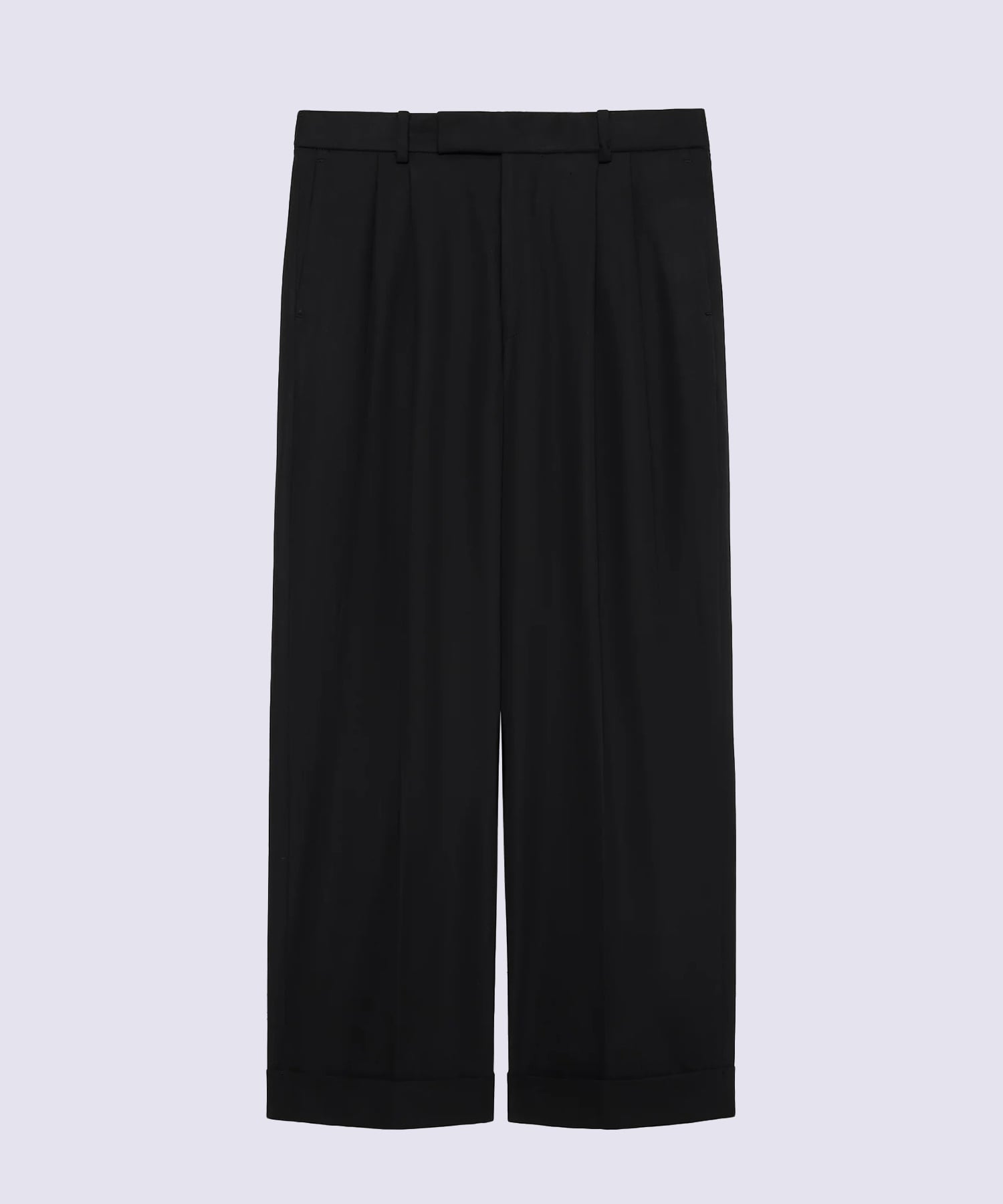 60/2オーガニック強燃ボイル3/2ツイル / ダブルプリーテッドセミイージートラウザーズ