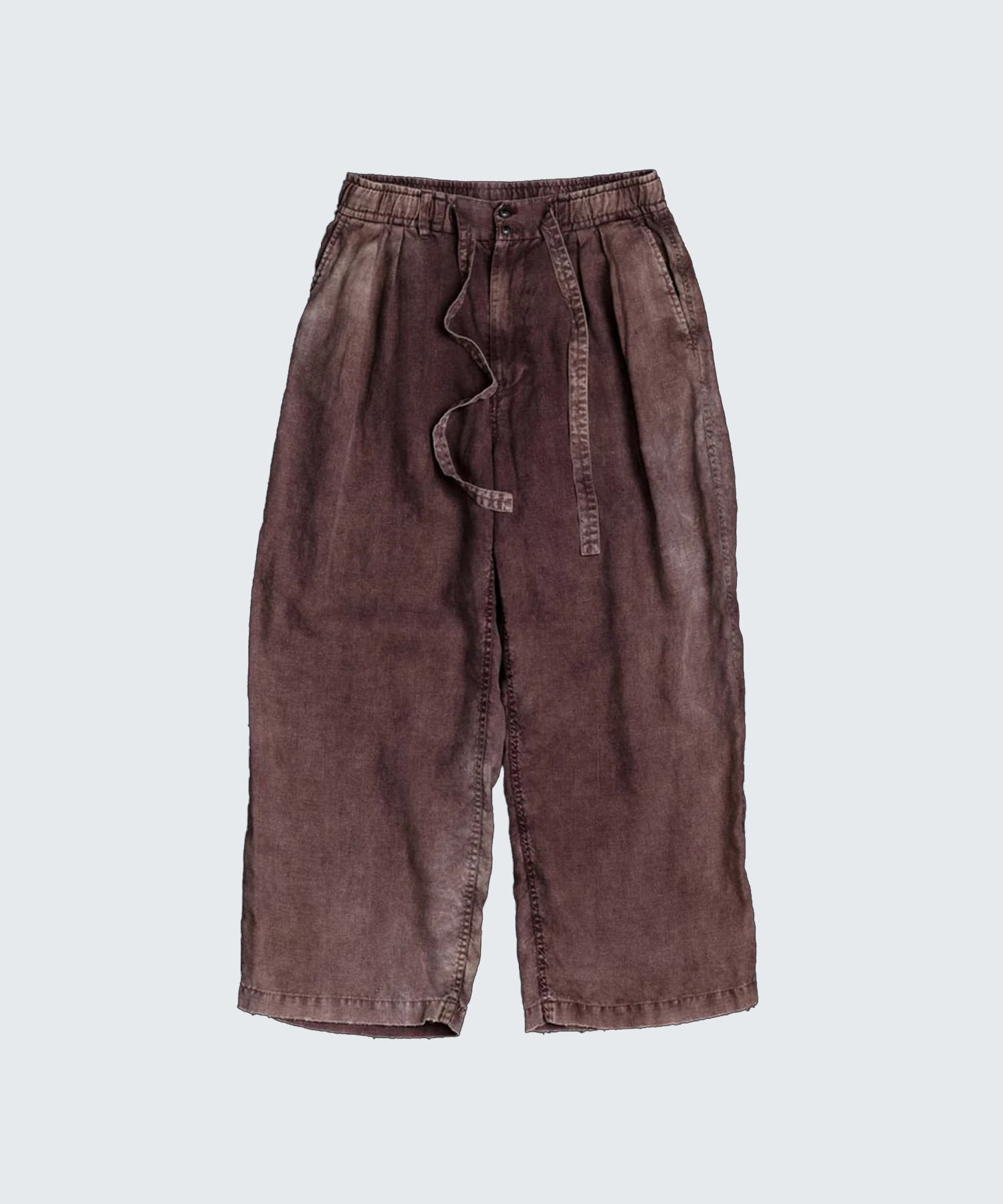 FADED SULFUR DYED LINEN WIDE EASY PANTS