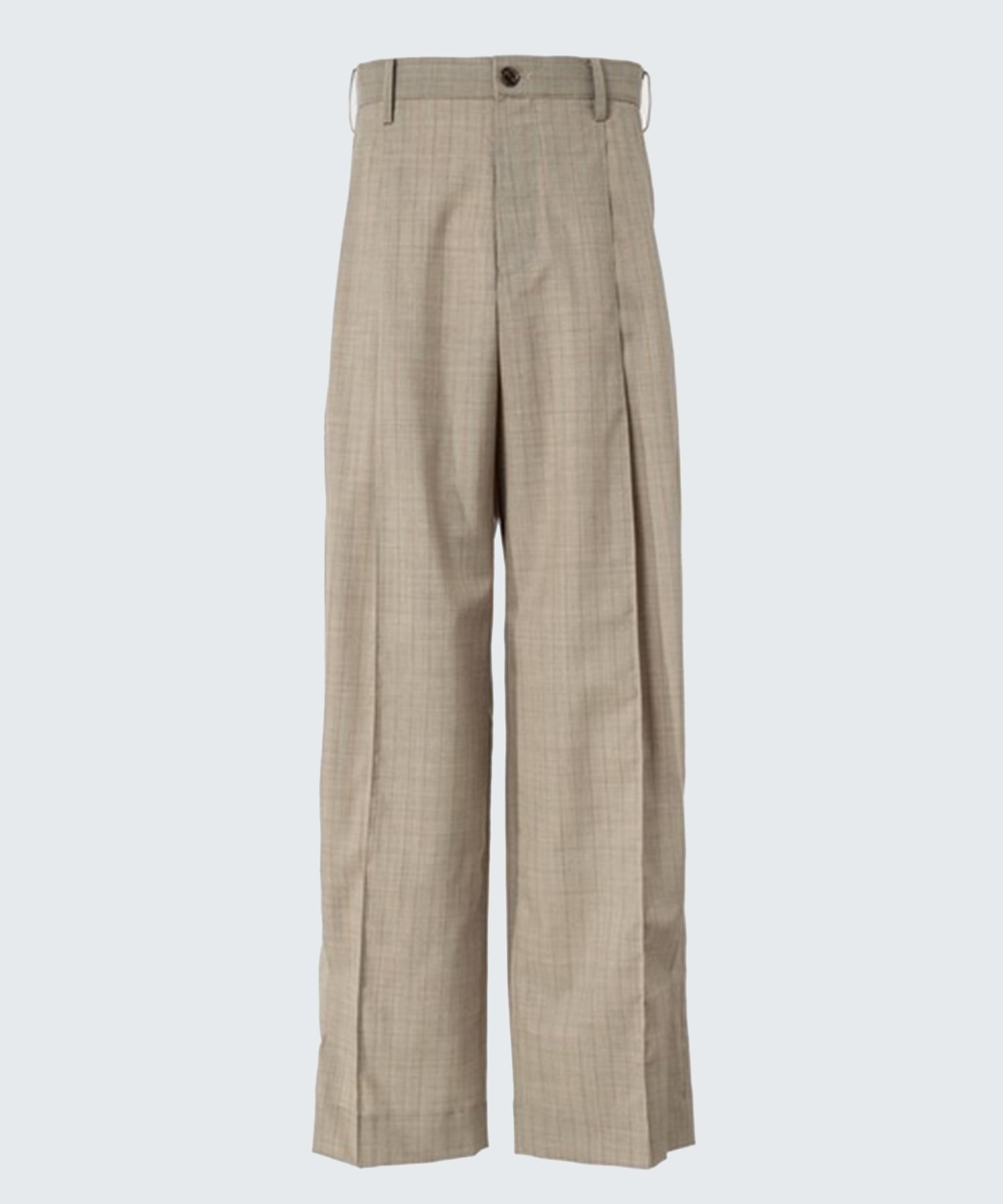 Pleated Stripe Summer Wool Pants