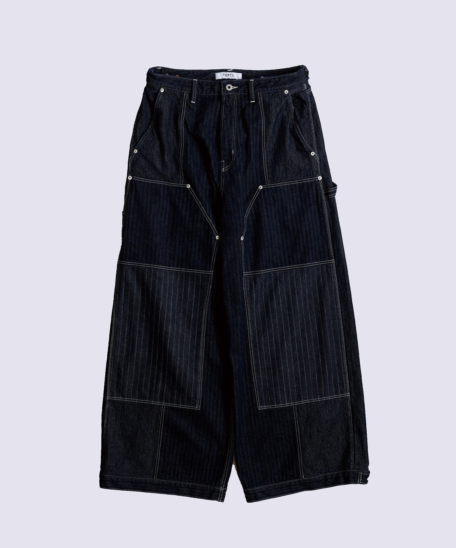 PATCHWORK DOUBLE KNEE PANTS RINSE
