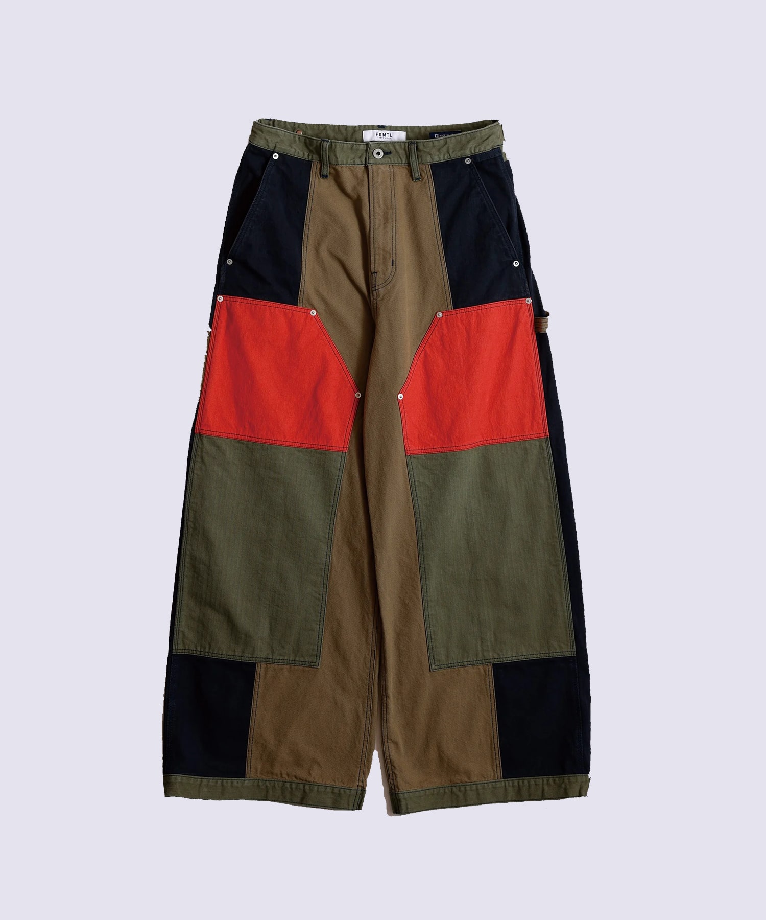 PATCHWORK DOUBLE KNEE PANTS RINSE
