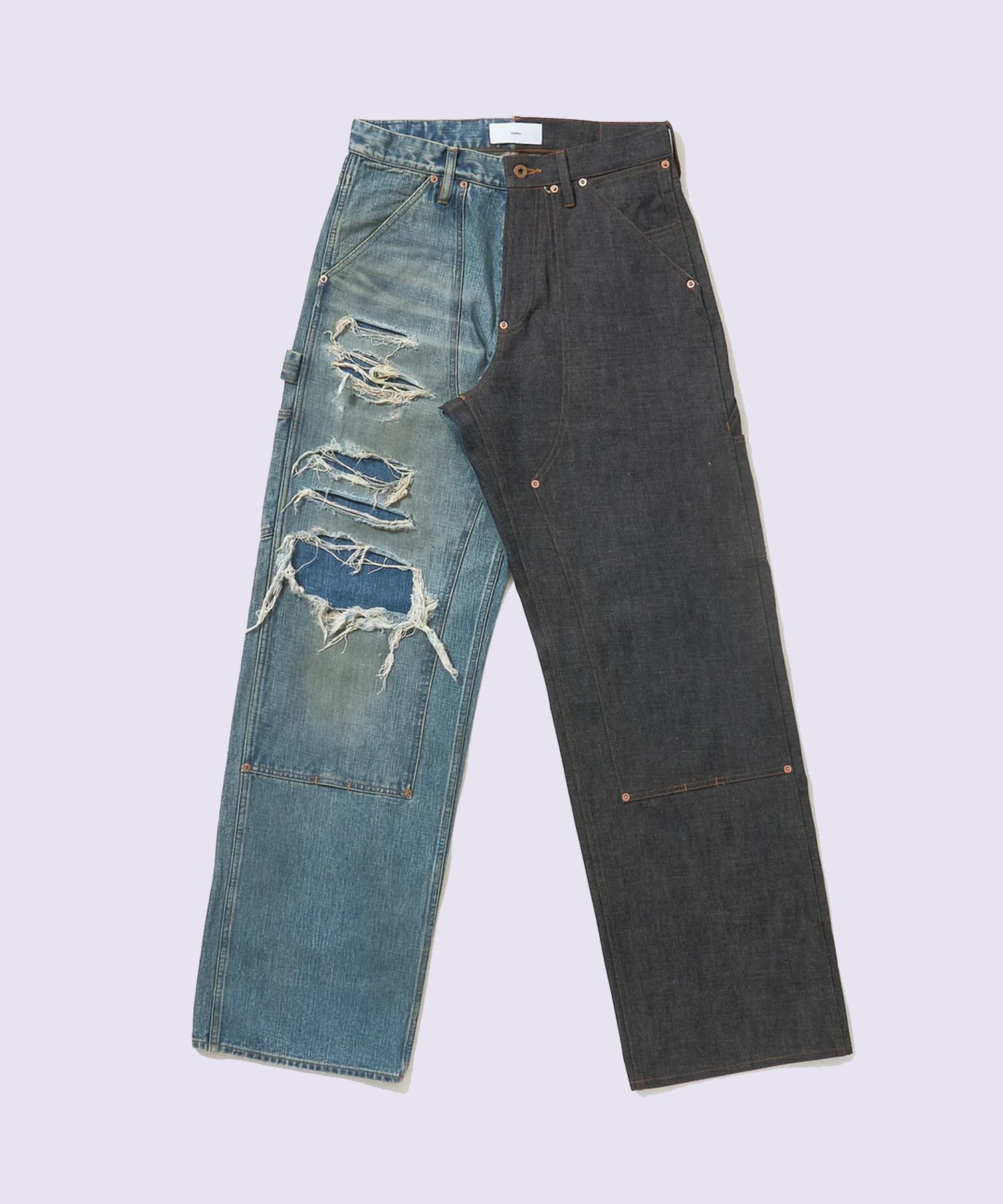 HALF AGED MODERN DENIM DOUBLE KNEE CUT
