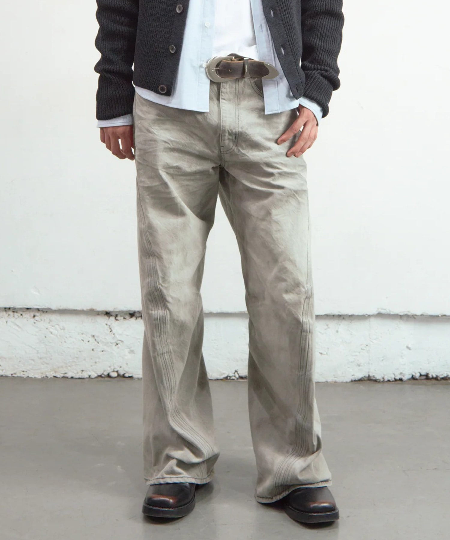 3D TWISTED WIDE LEG JEANS