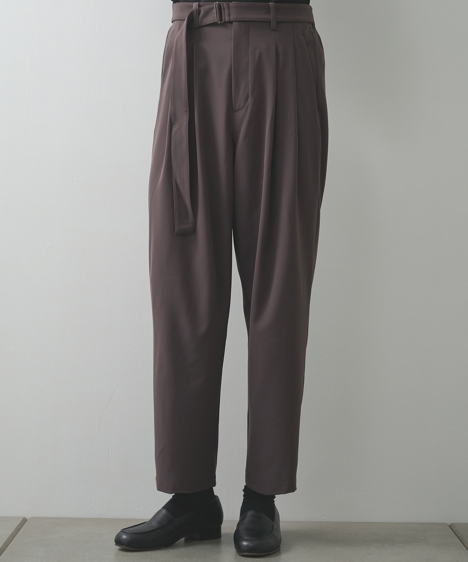 別注 BELTED WIDE TAPERD TROUSERS