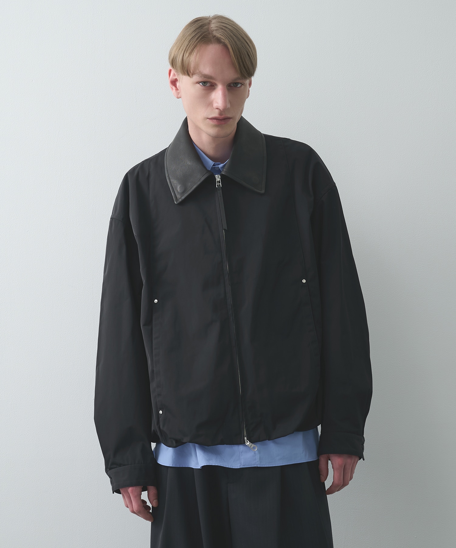 Leather collar Balloon Blouson